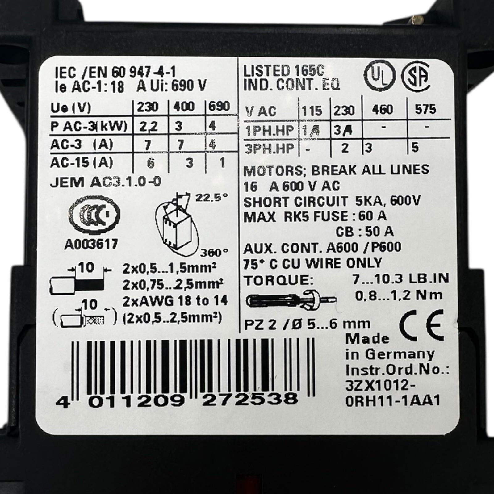 5x Siemens 3RT1015-1AP02 Schütz 230V Schaltkontakt Relais SIRIUS