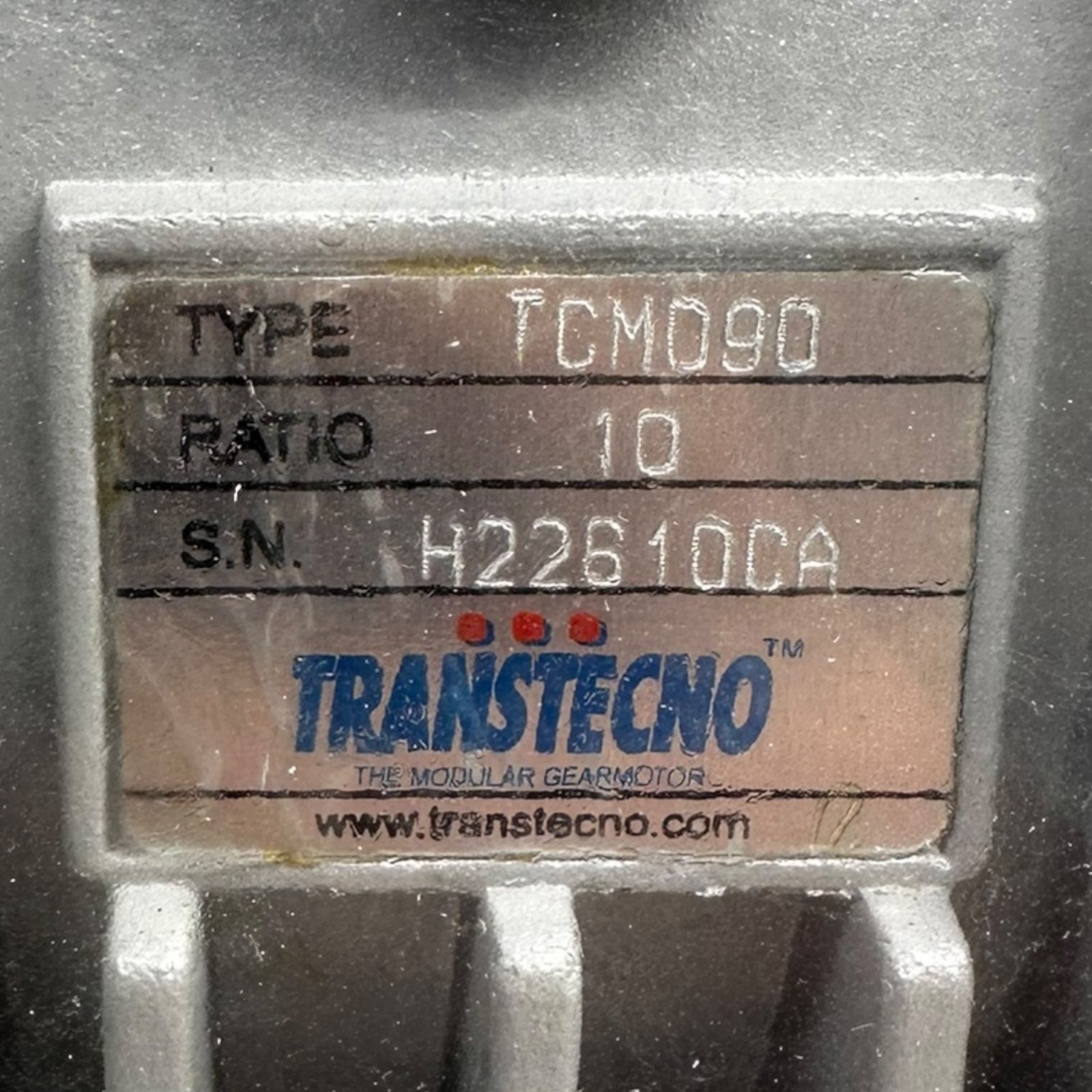 TRANSTECNO TCM090 Getriebemotor Untersetzungsgetriebe Ratio 10 Modul