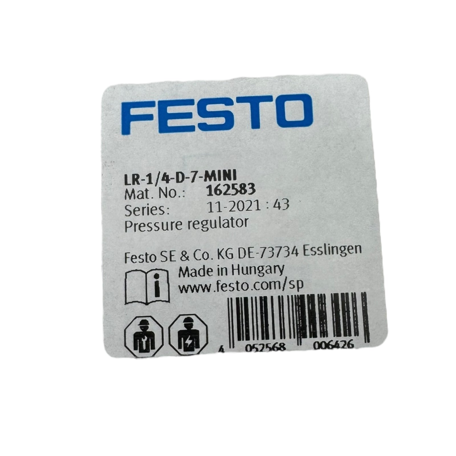 FESTO 162583 Druckregler LR-1/4-D-7-MINI + Manometer 8003636 PAGN-40
