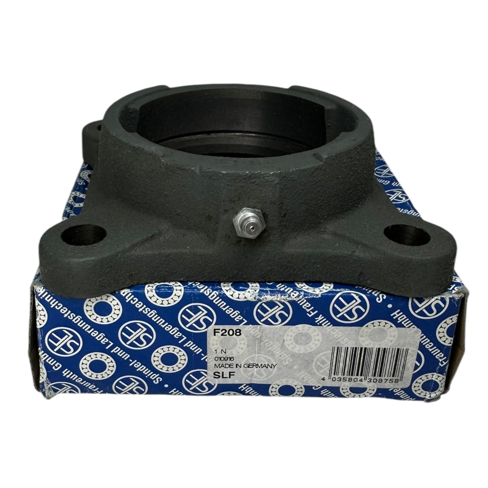 SLF F208 Flanschlagergehäuse Guss 4-Loch Stehlagergehäuse Made in Germany