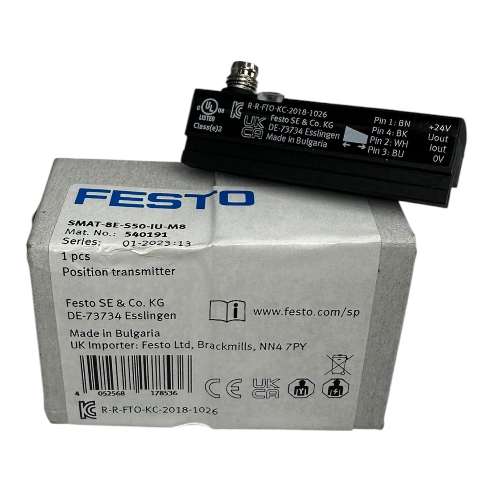Festo SMAT-8E-S50-IU-M8 Positionssensor 540191 15–30V DC Wegmesssystem