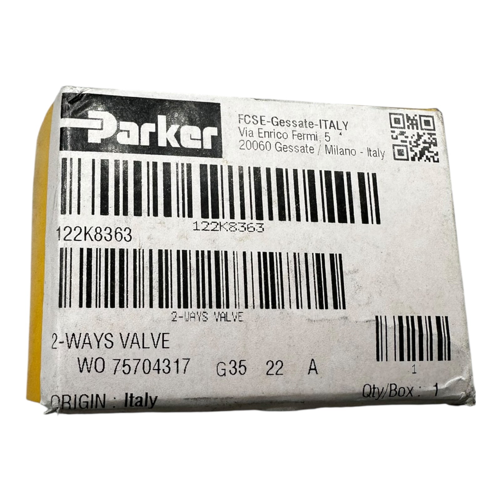 Parker 122K8363 2-Wege Ventil Hydraulik Messingventil G3522A