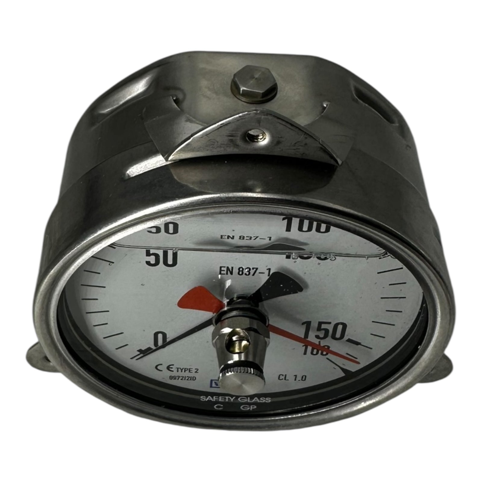 Wika Glycerin Manometer 0–160 bar Ø100mm EN 837-1 Edelstahl G1/2B CL1.0