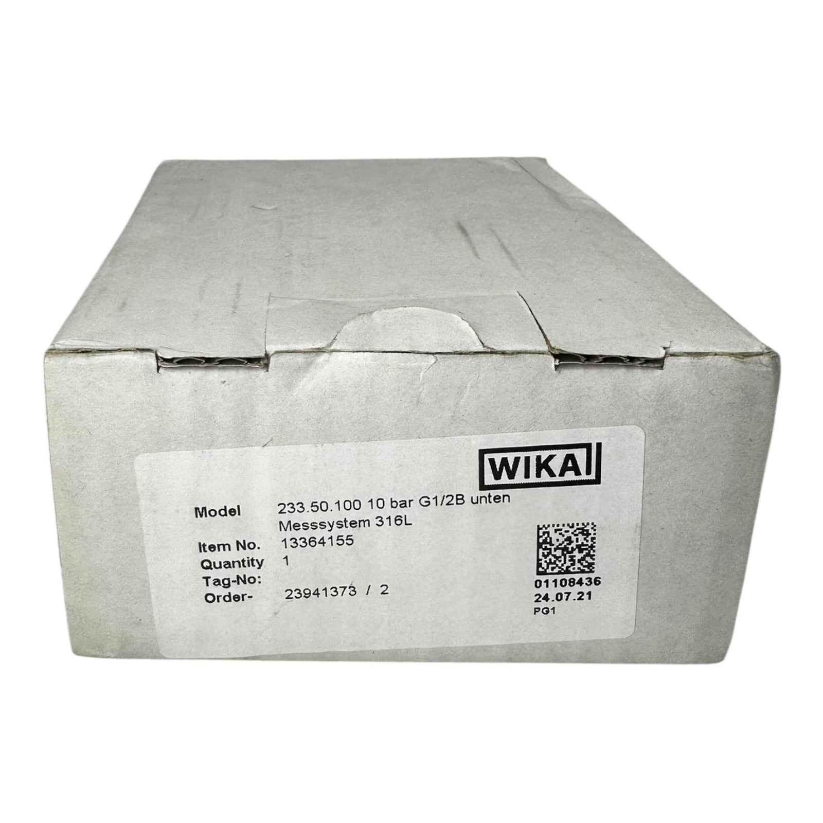 WIKA Manometer 233.50.100 10 bar G1/2B unten 316L Edelstahl Druckmesser