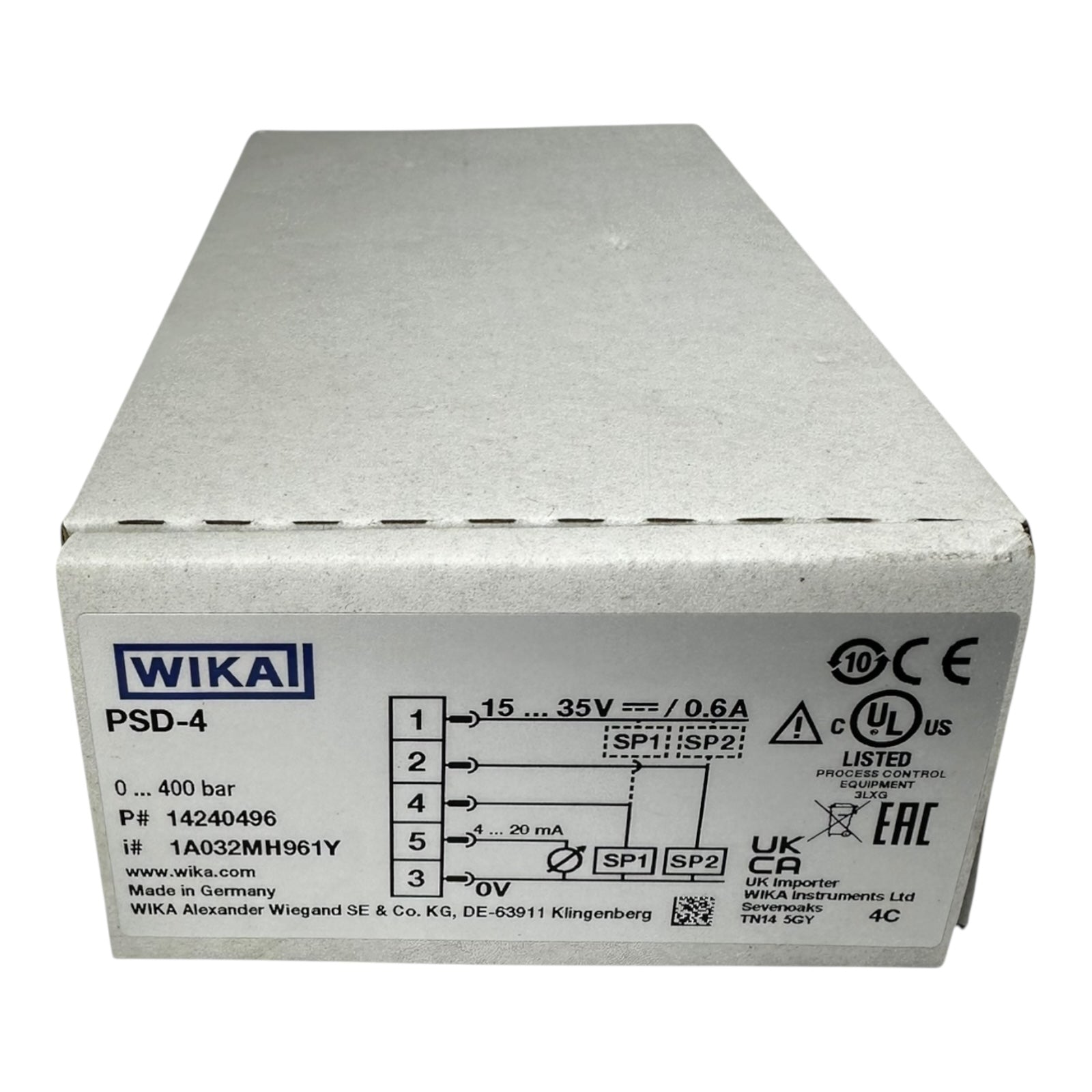 WIKA S-20 Drucksensor 0–1000 bar 4–20mA G1/4 14401683 Industrie Transmitter NEU