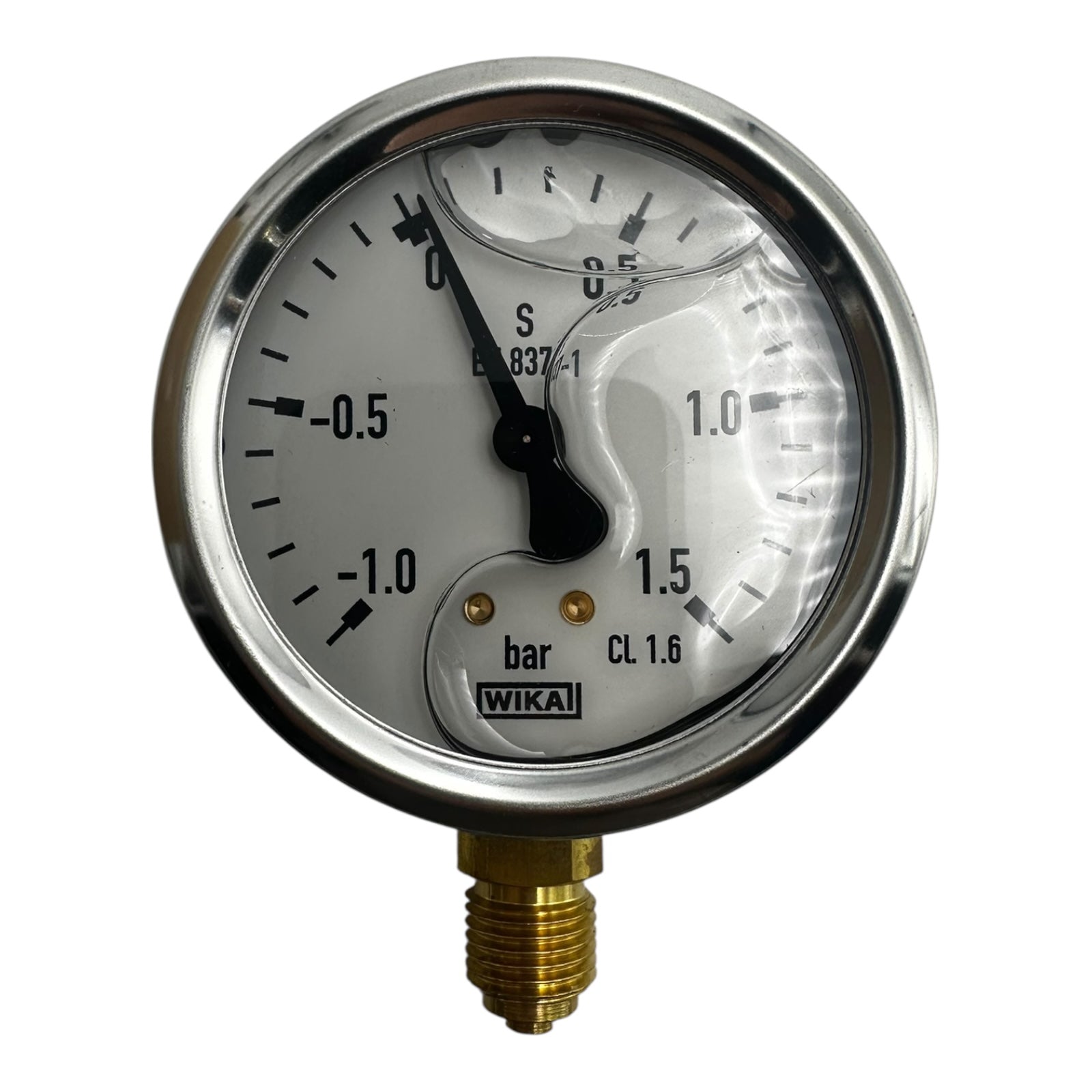 WIKA Manometer 213.53.063 -1/+1,5 bar G1/4B Ø63mm Unteranschluss CL1.6