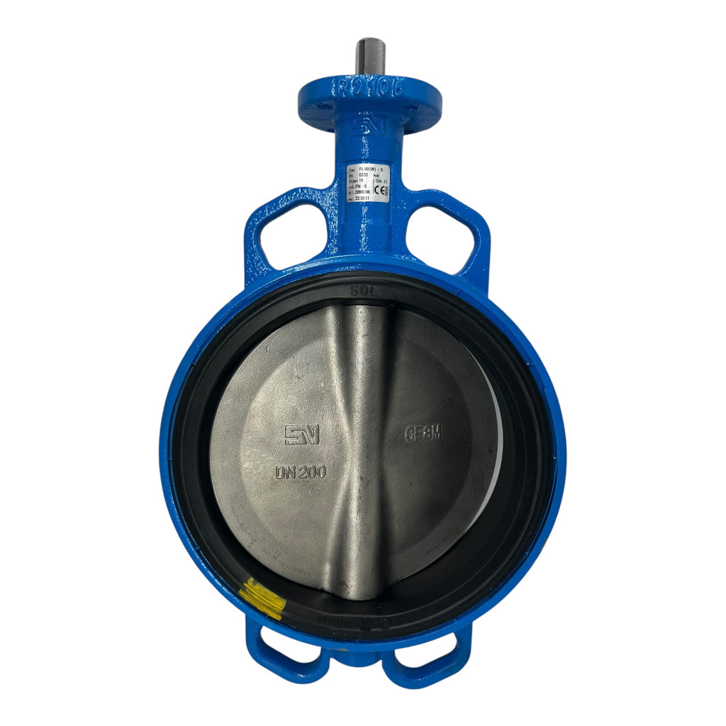 Sigeval FLNV(W)-5 Zwischenflanschklappe DN200 PN16 VITON CF8M Edelstahlventil