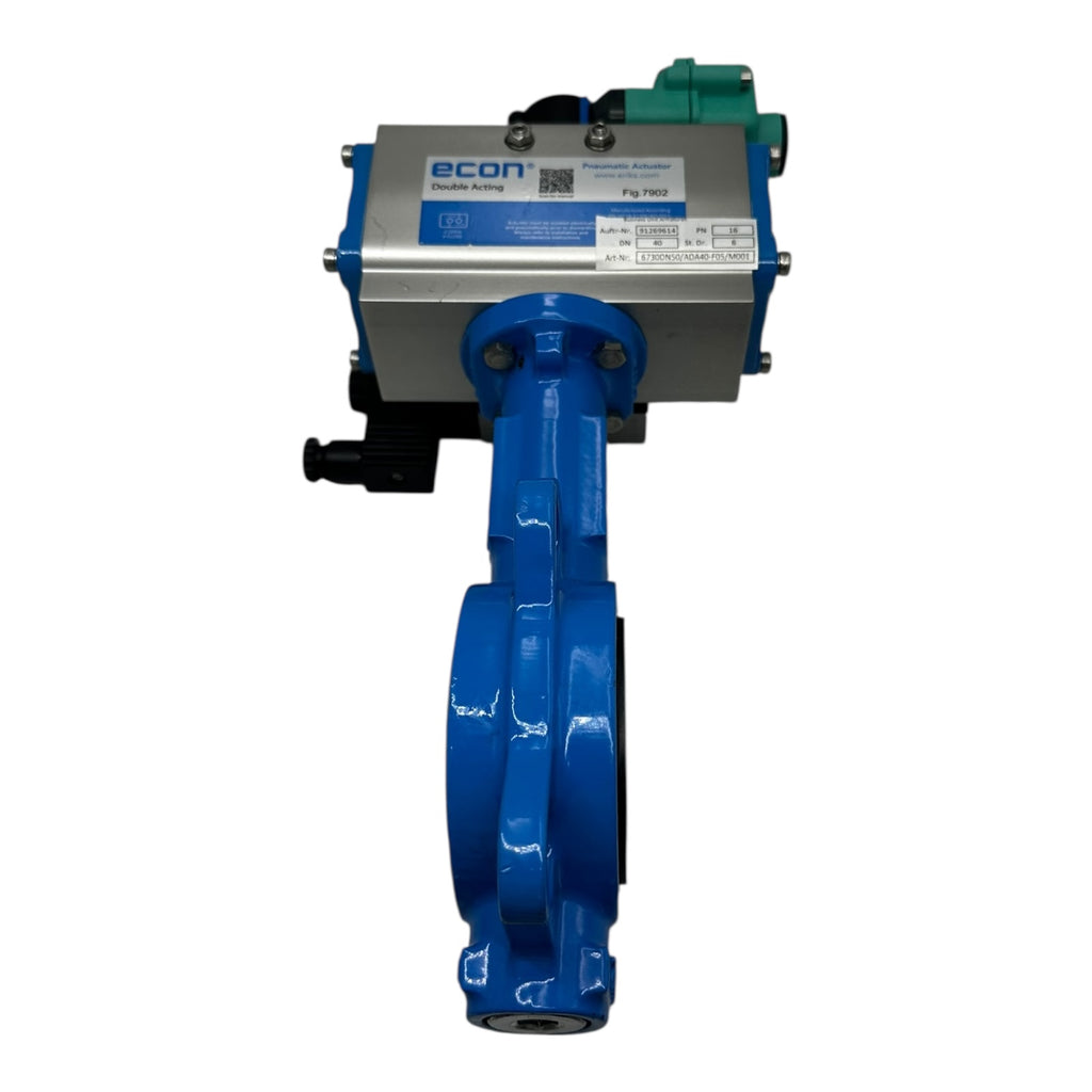 Econ Absperrklappe DN50 PN16 CF8M NBR mit Pneumatik Antrieb RX P+F Sensor NEU
