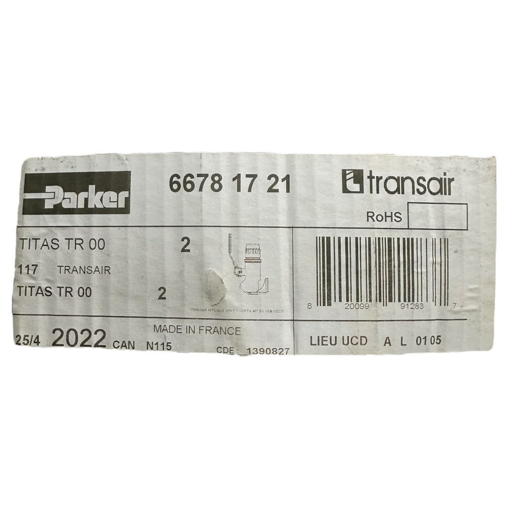 2x Parker Transair 6678 17 21 TITAS TR00 Abgangsventil Druckluftanschluss