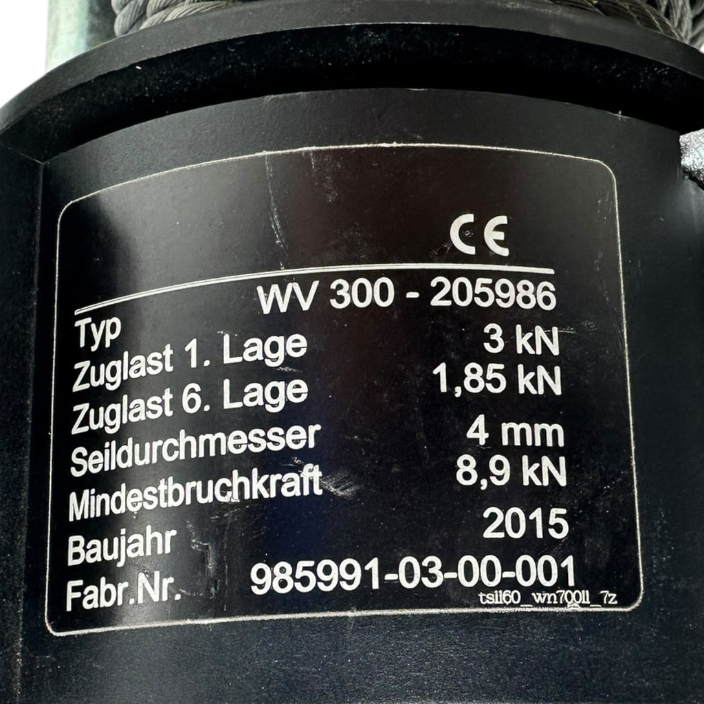 Haacon WV300-205986 Seilwinde 3kN 4mm Seil Handwinde mit Halterung