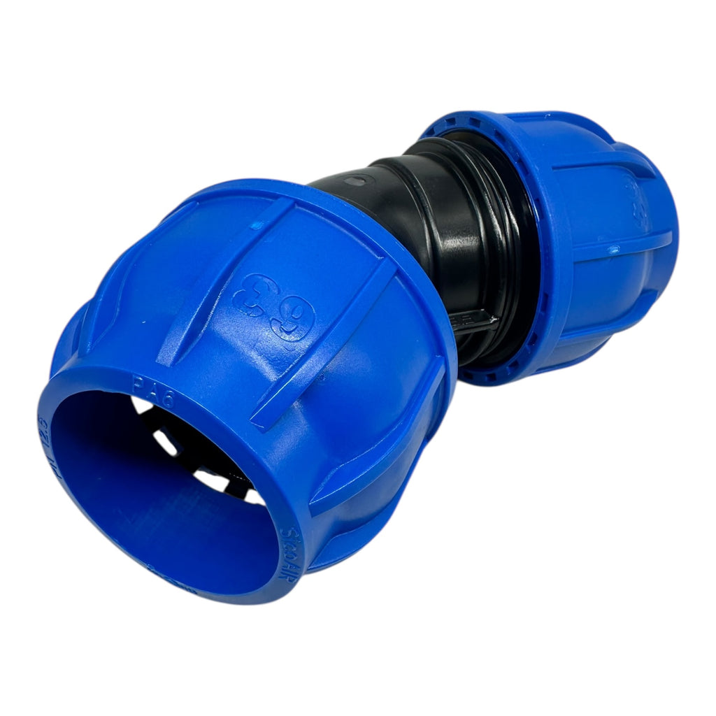 Sicomat R245.063.063 45° Winkelverschraubung D63 SicoAIR SR Serie PN12.5 PA6