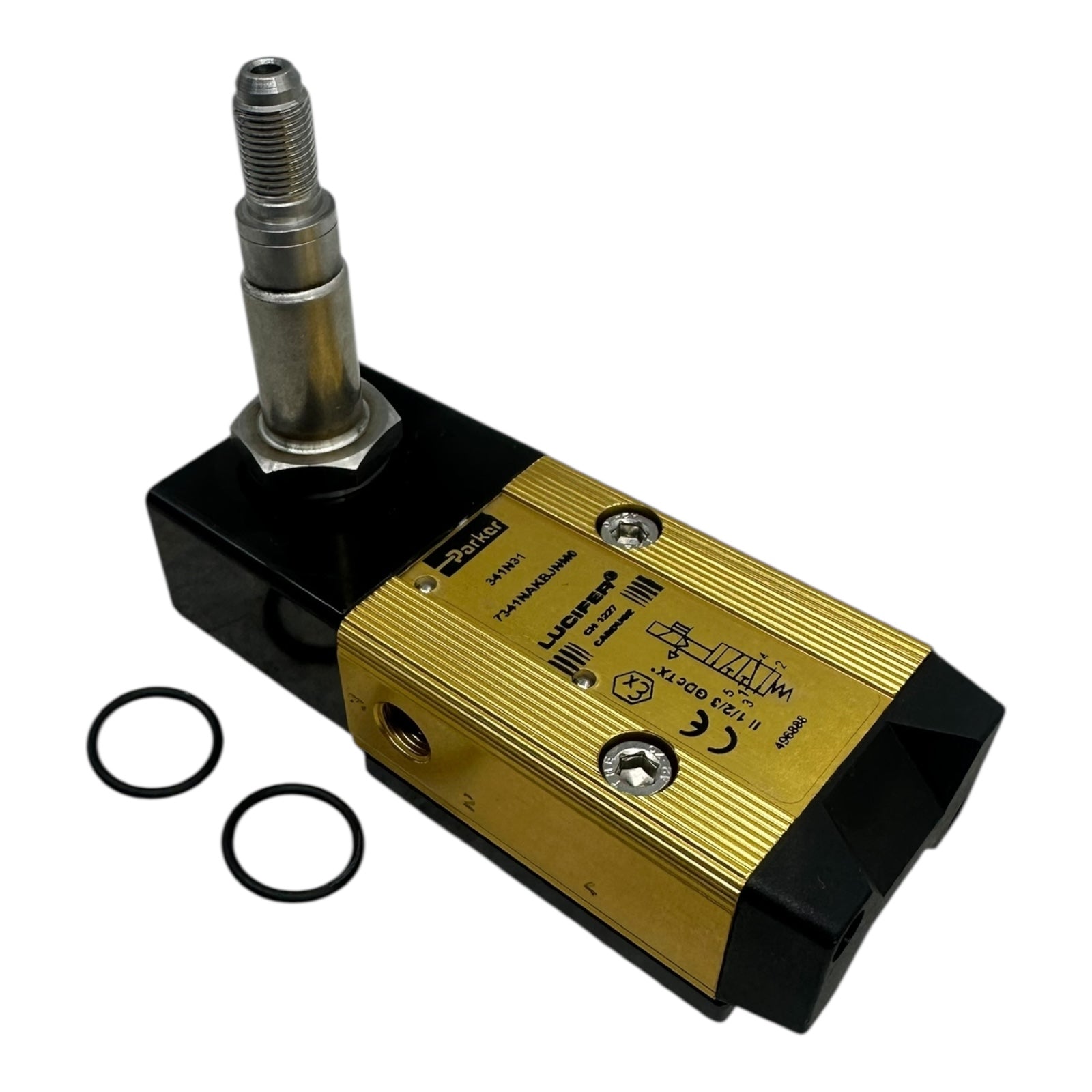 Parker Lucifer 341N31 Magnetventil 3/2-Wege G1/4 Messing ATEX Pneumatikventil neu