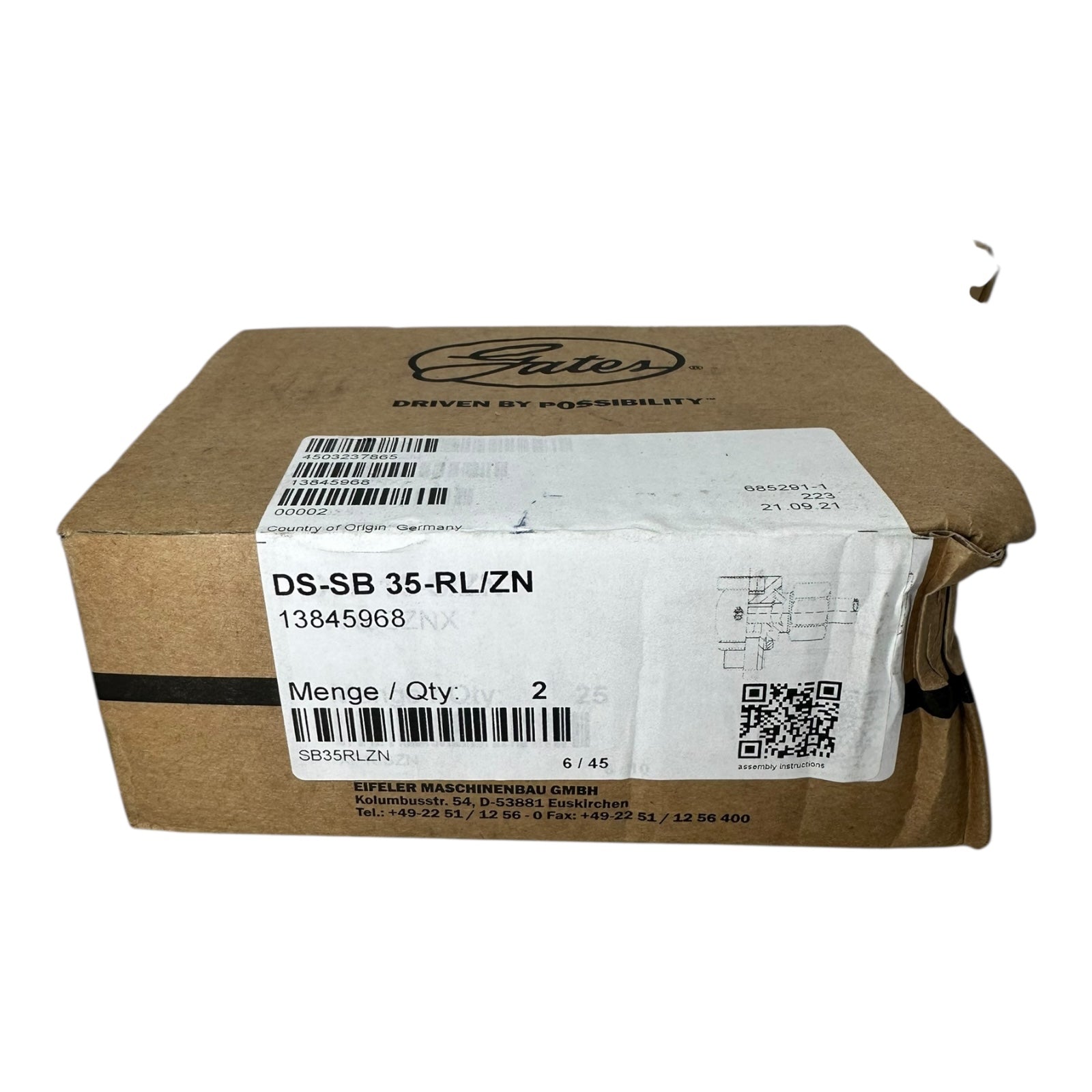 2x Gates DS-SB 35-RL/ZN Einschraubstutzen 13845968 Hydraulikanschluss EMB NEU