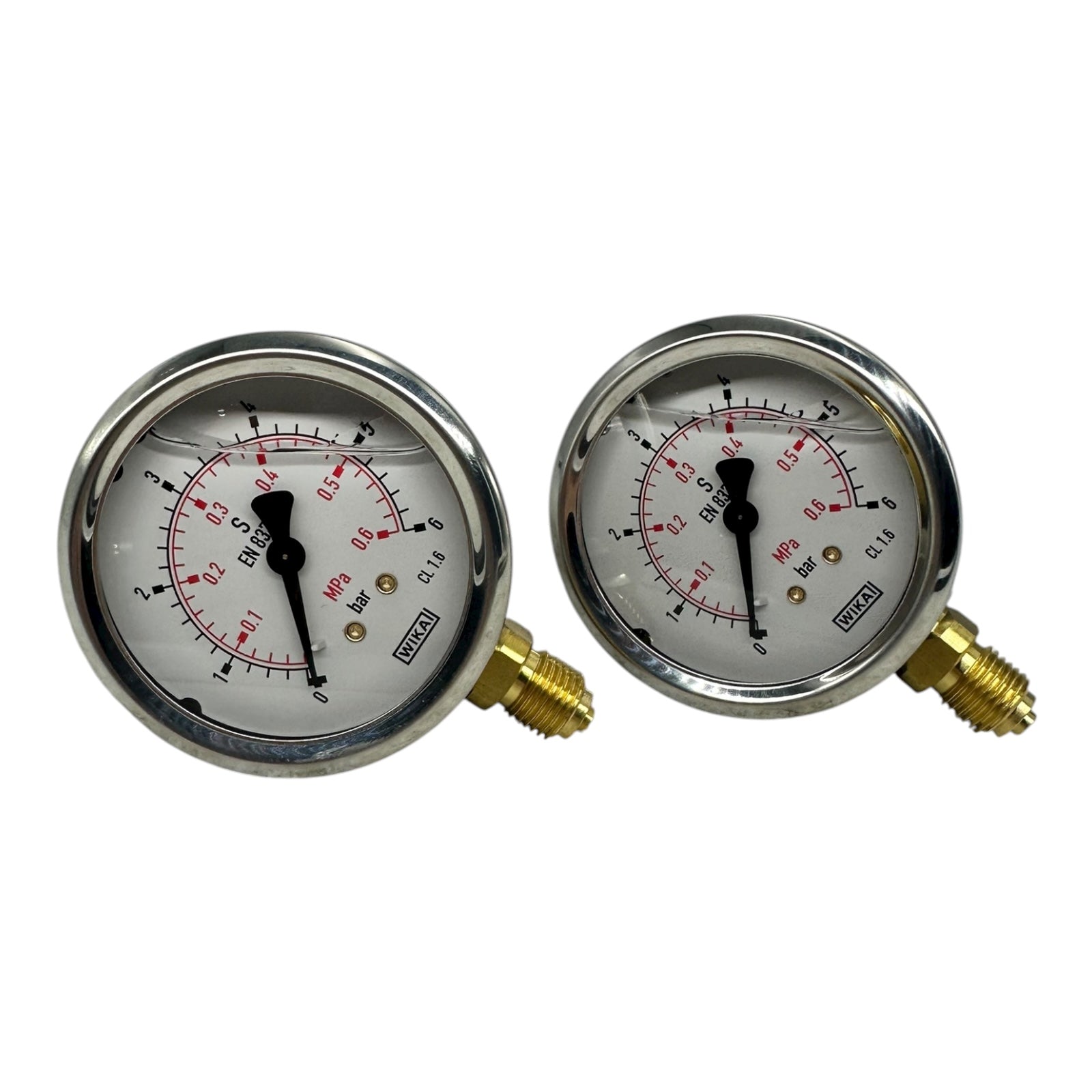 2x WIKA Manometer 213.53.063 0–6 bar G1/4B CL 1.6 EN 837 Messgerät Druckanzeige