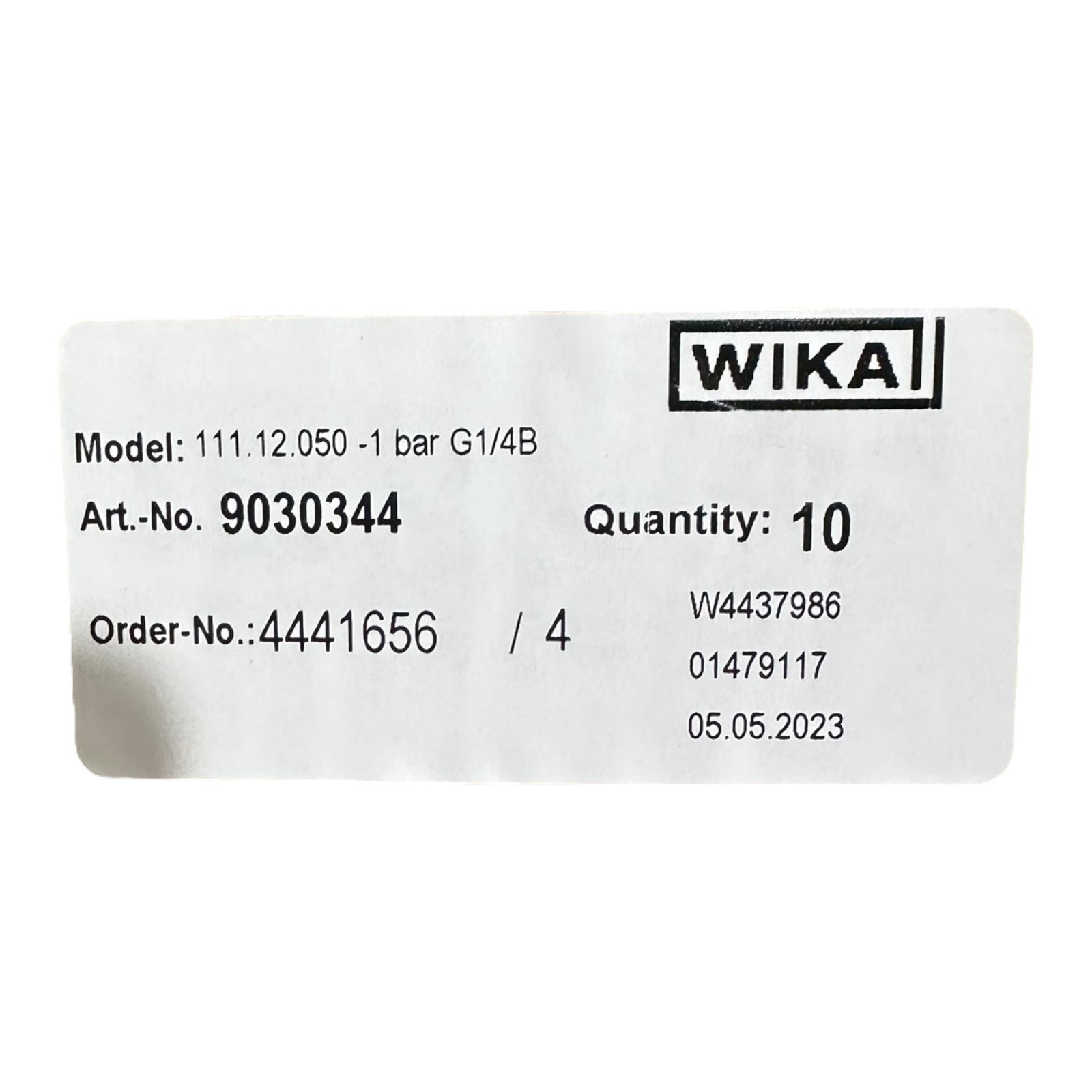 5x WIKA Manometer 111.12.050 -1…0 bar G1/4B EN 837-1 CL 2.5 Vakuummanometer
