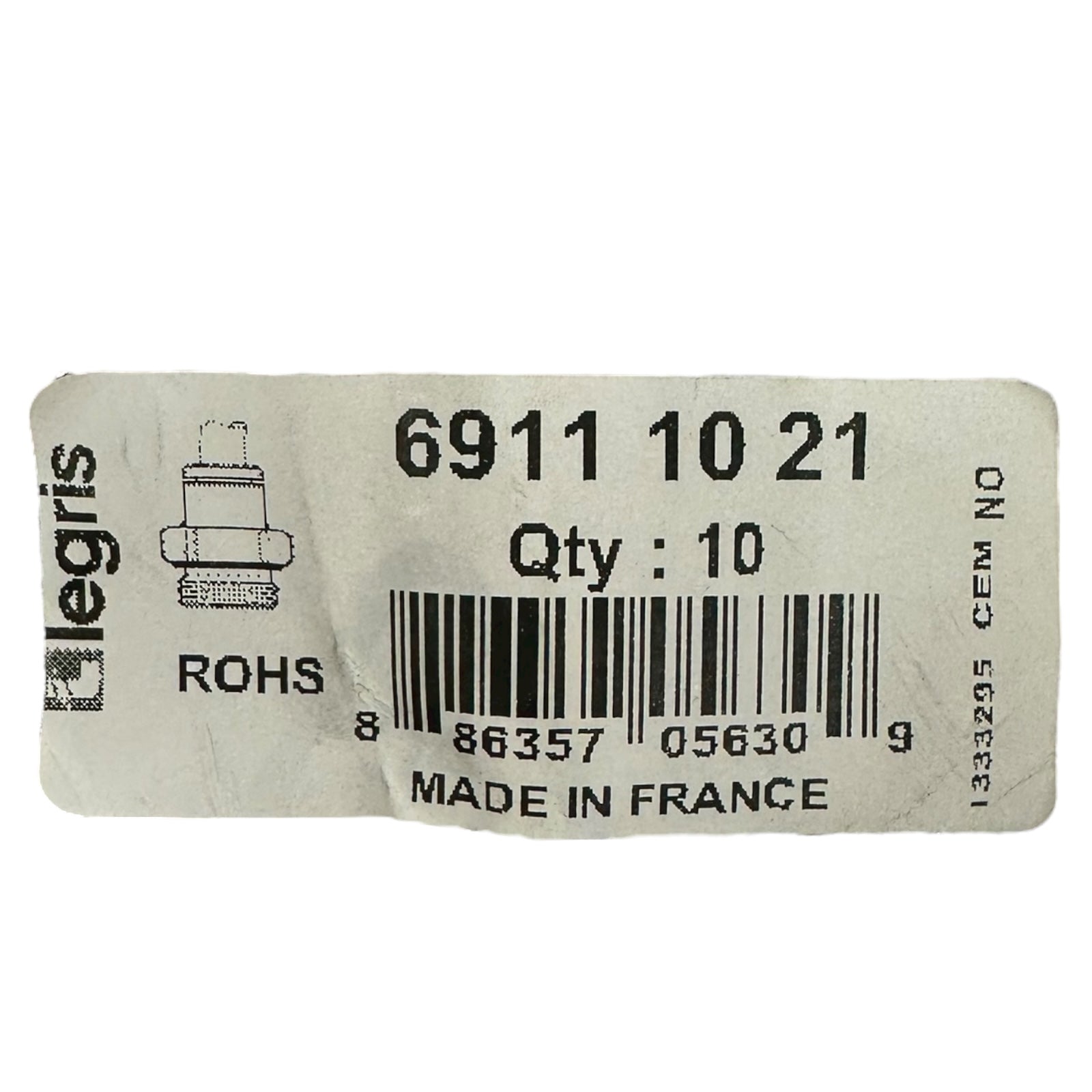 10x Parker Legris 69111021 Steckanschluss G1/4” Edelstahl Pneumatikfitting