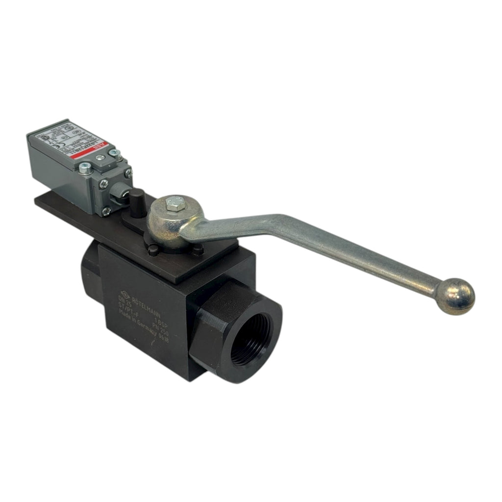 Rötelmann ST/PT-F DN25 PN250 Kugelhahn 1” BSP mit ABB LS32P13B11 Endschalter