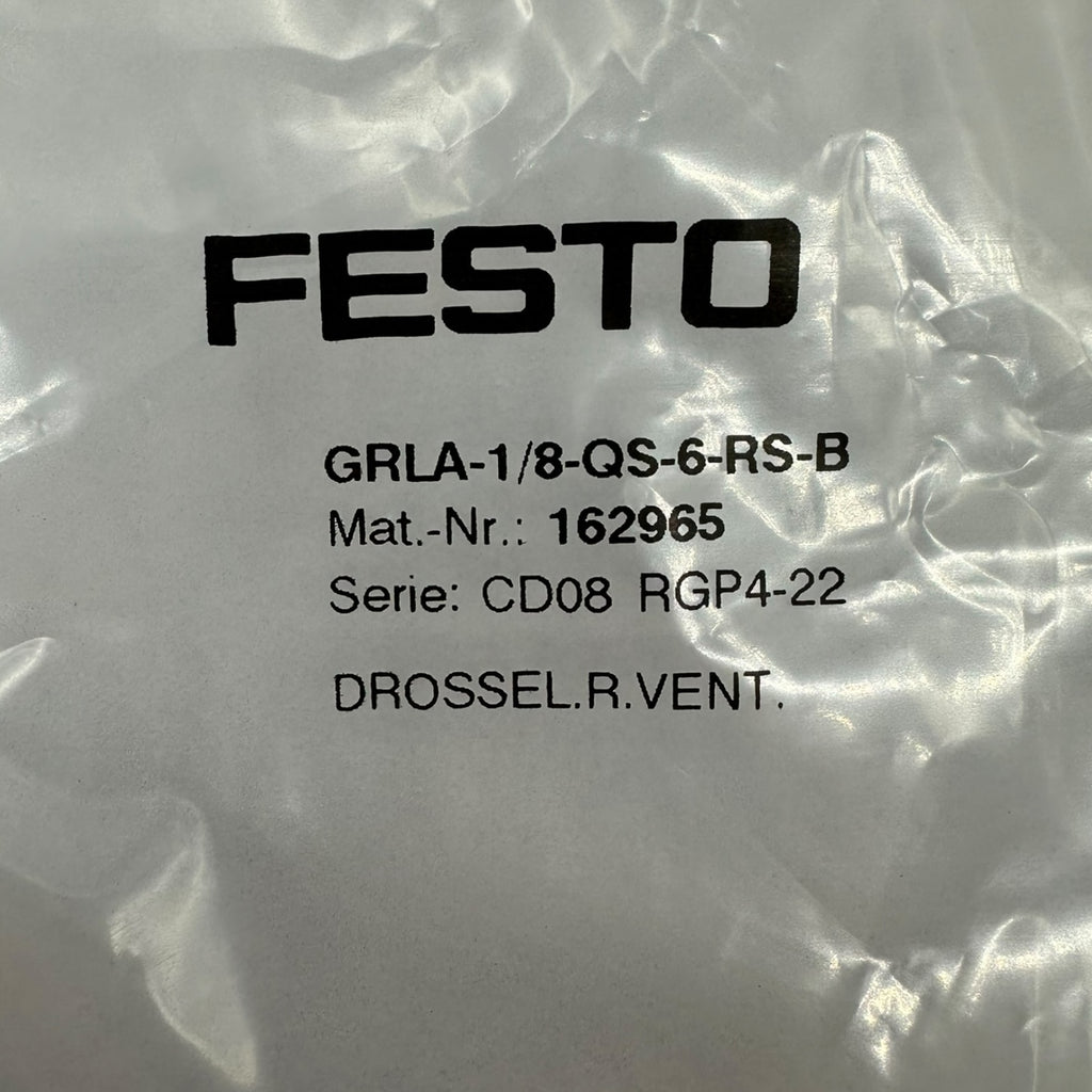 2x Festo GRLA-1/8-QS-6-RS-B Drosselrückschlagventil 1/8” QS-6 Regelventil neu