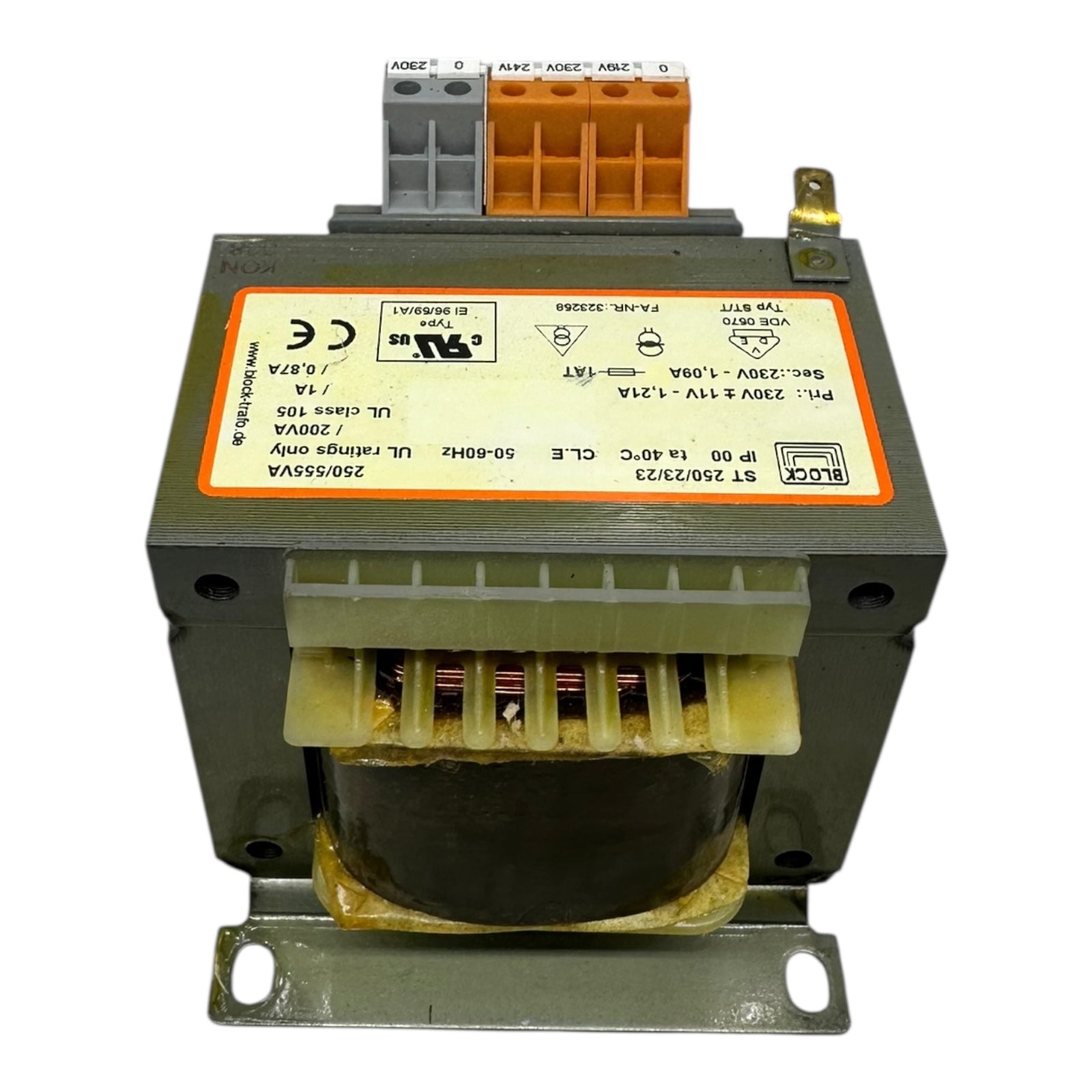 BLOCK ST 250/23/23 Transformator 230V 219/230/241V 250VA Trafo