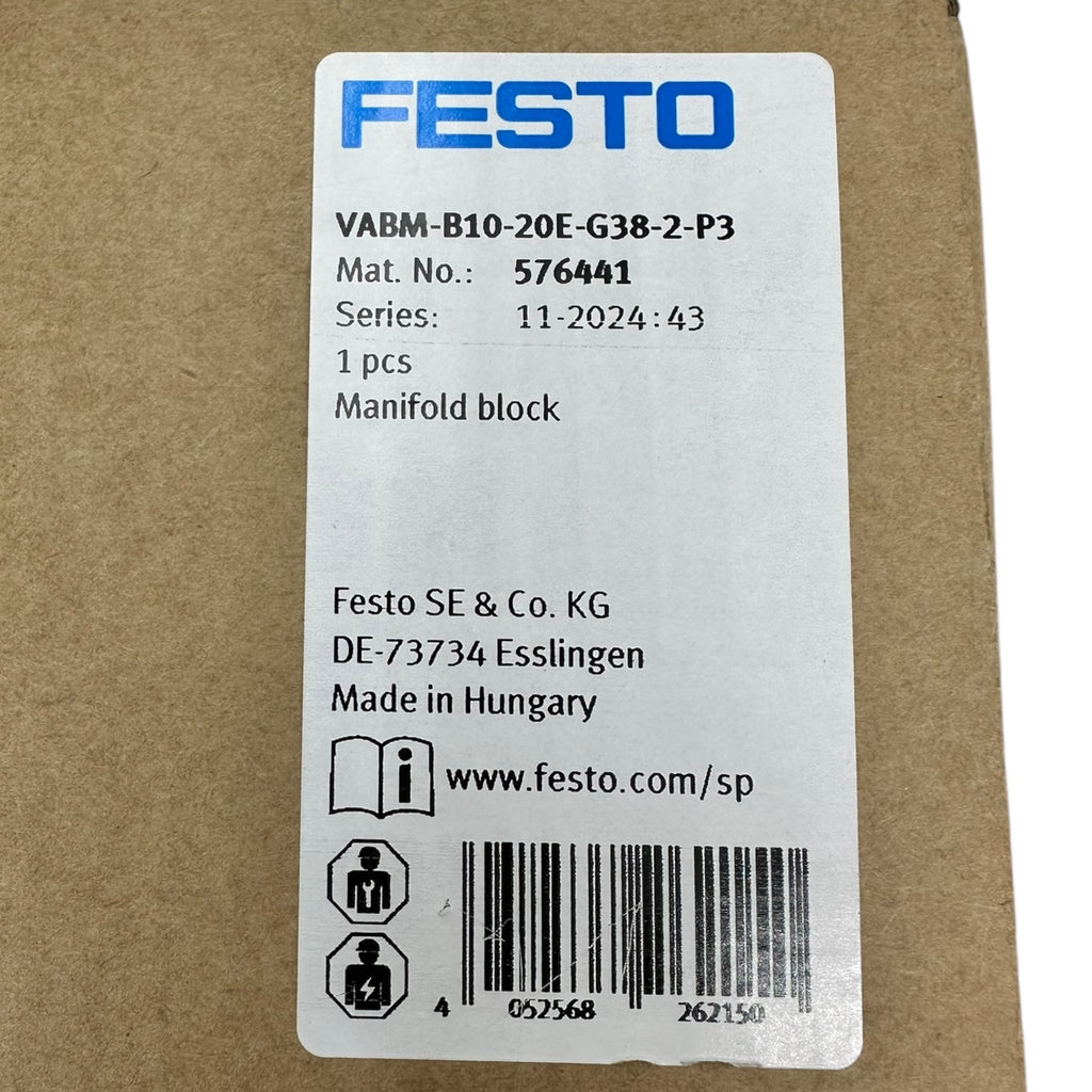 Festo VABM-B10-20E-G38-2-P3 576441 Ventilinsel Manifold Block Kit neu