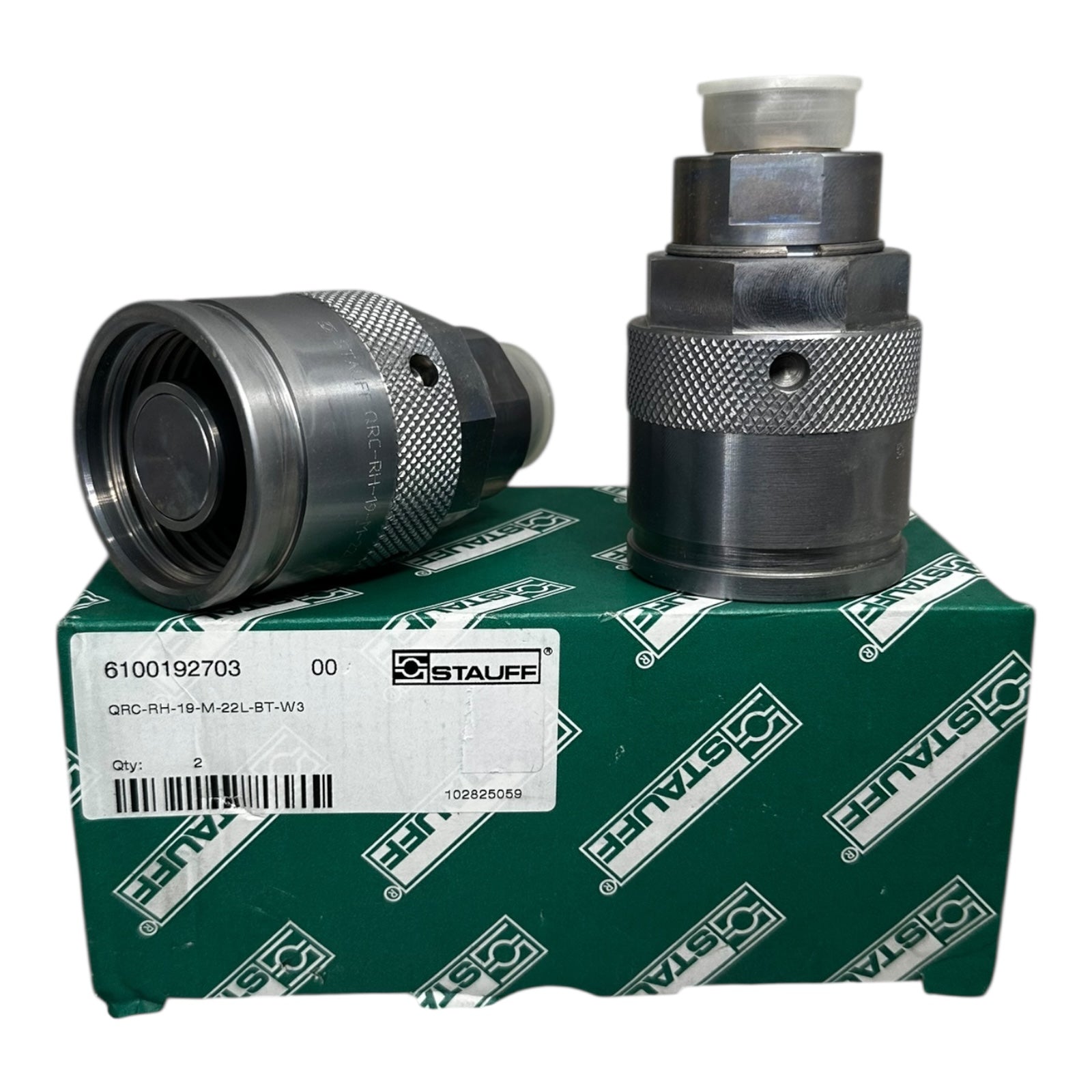2x Stauff QRC-RH-19-M-22L-BT-W3 Hydraulik-Schnellkupplung gerade