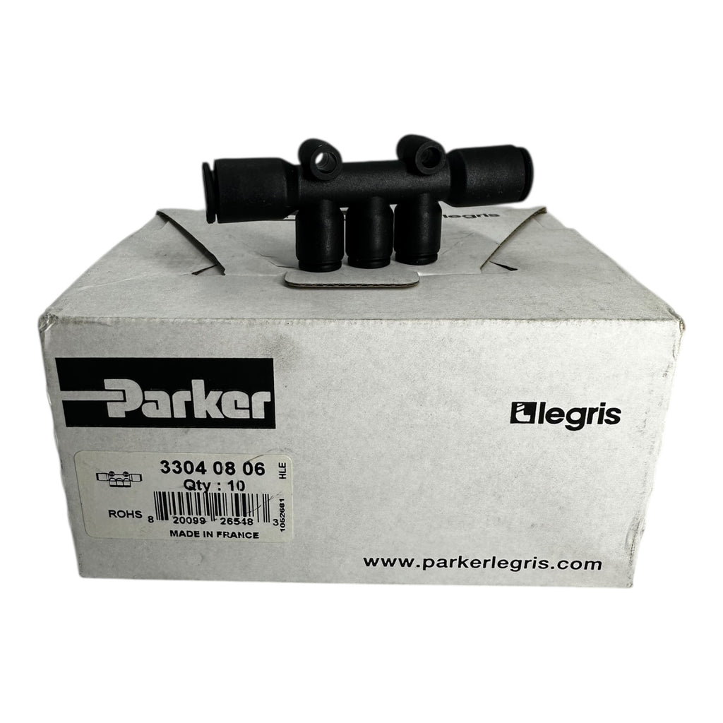 10x Parker 33040806 Steckverbinder 4-fach Verteiler Pneumatik mehrfachverteiler