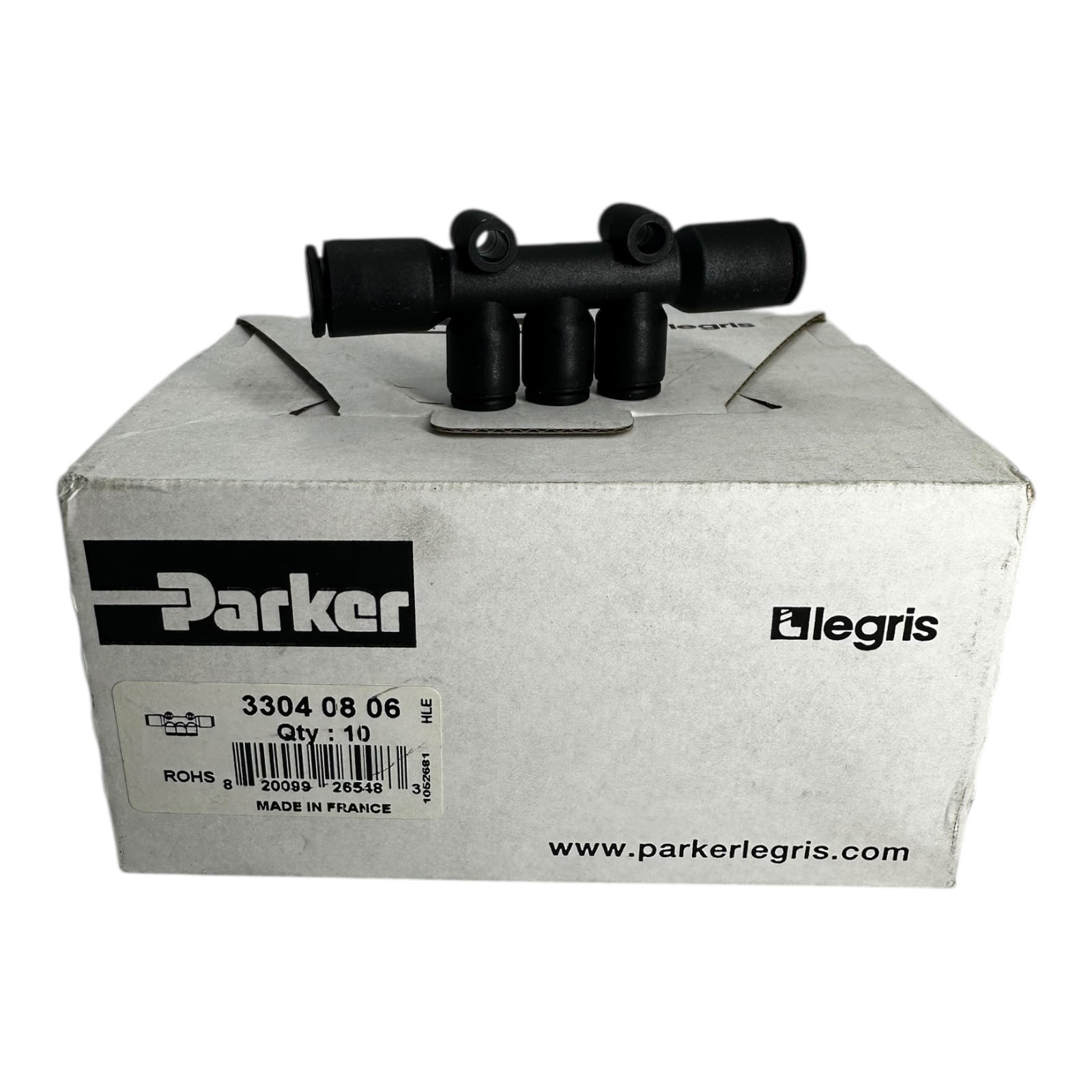 10x Parker 33040806 Steckverbinder 4-fach Verteiler Pneumatik mehrfachverteiler