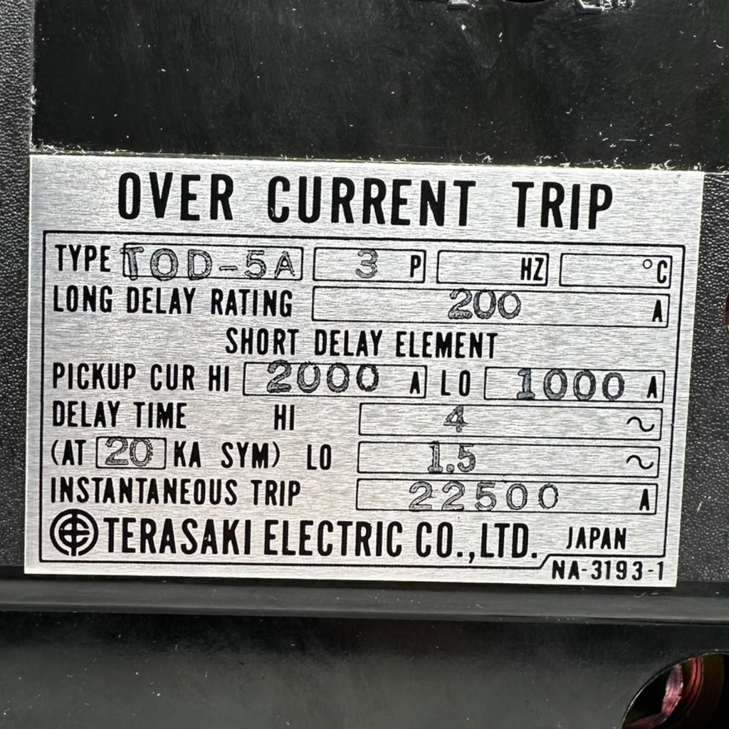 Terasaki TT-600 Leistungsschalter 200A 3-polig AC600V LSI Shunt Trip
