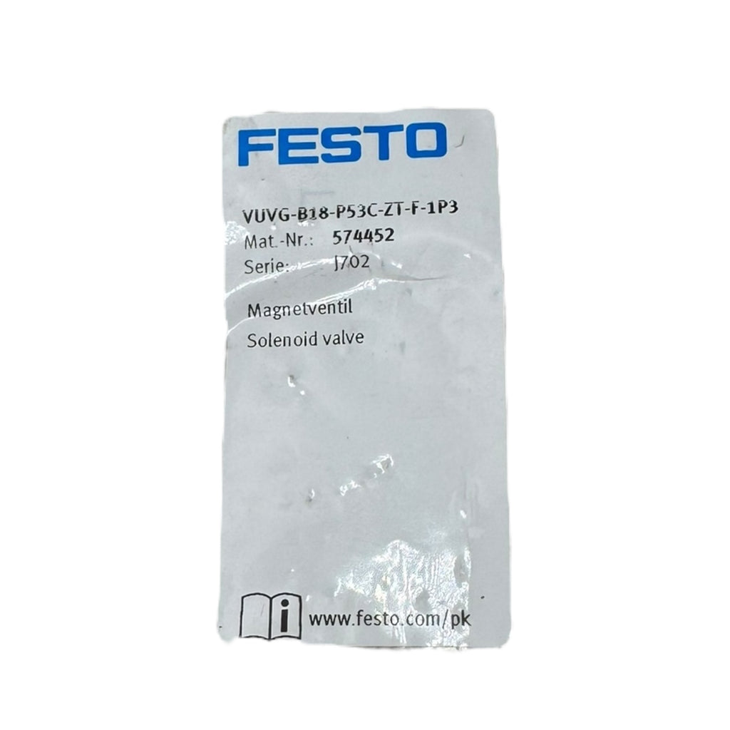 Festo VUVG-B18-P53C-ZT-F-1P3 Magnetventil 574452 5/3-Wege Ventil 10bar 24V