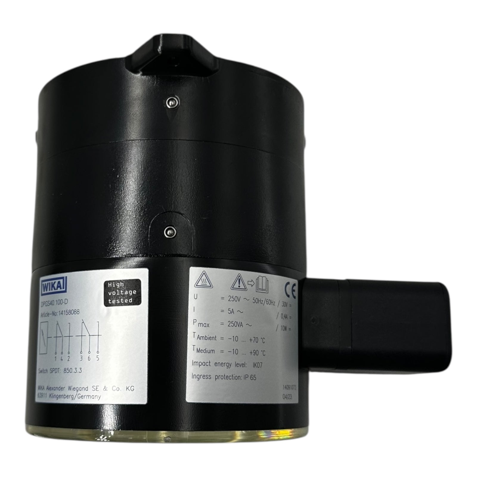WIKA Differenzdruckmanometer DPGS40.100-D 0–1 bar SPDT Schalter IP65 neu