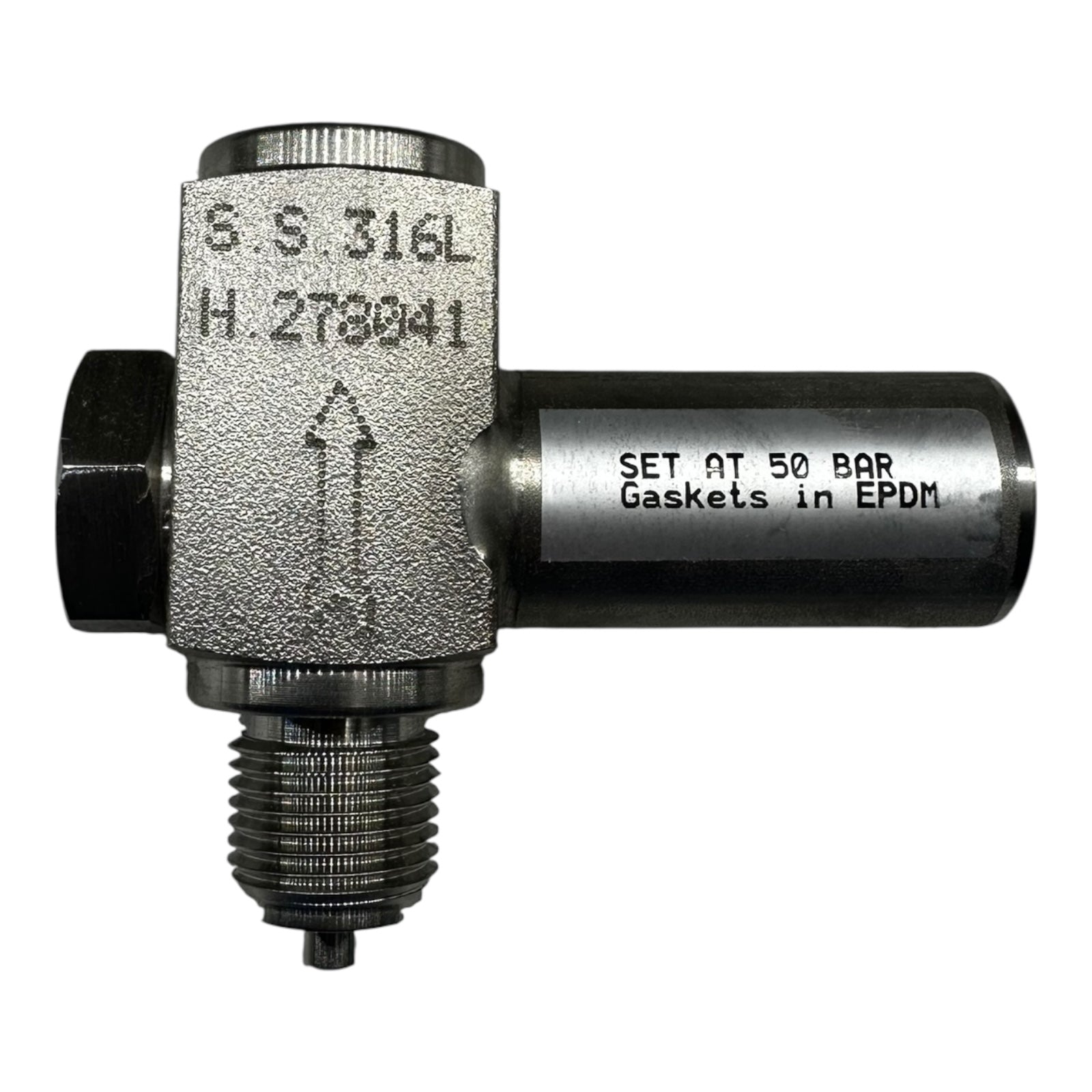Sicherheitsventil Edelstahl 316L G1/2 Außengewinde Set 50 bar EPDM Dichtung Neu