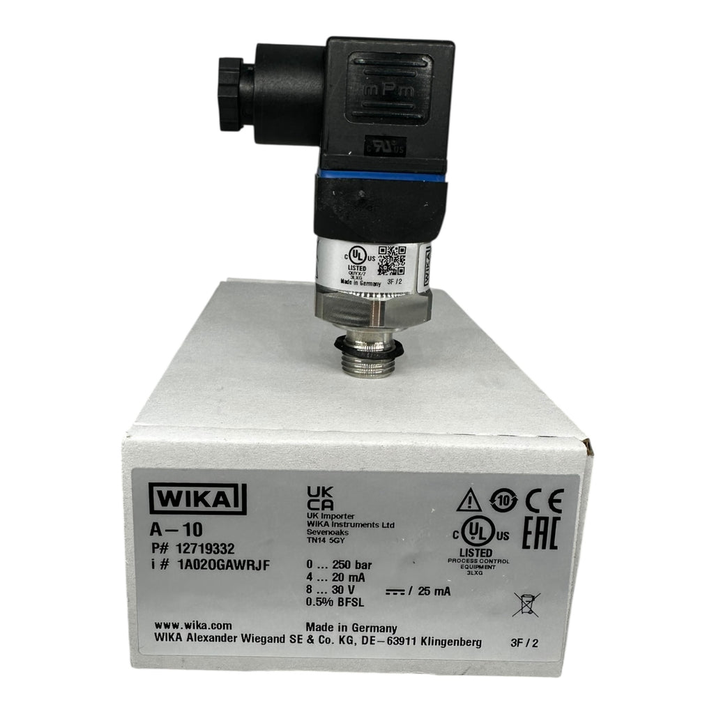 WIKA A-10 Drucksensor 0–250 bar 4–20mA G1/4 12719332 Industrie Transmitter NEU