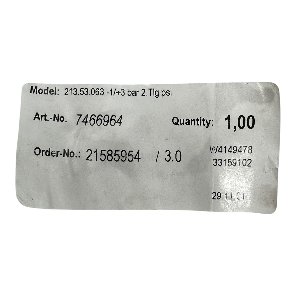 AVL Manometer 213.53.063 -1/+3 bar Vakuum Druckmesser EN837-1 Ø63mm neu