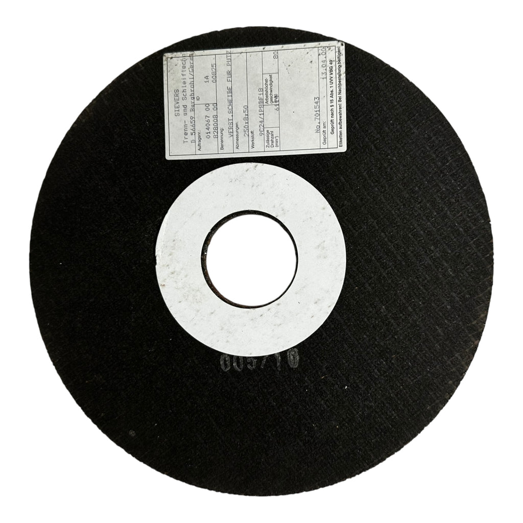 22x SIEVERS Trennscheibe 250x8x50 mm 9C24/1P8BF18 Schleifscheibe 6114 RPM