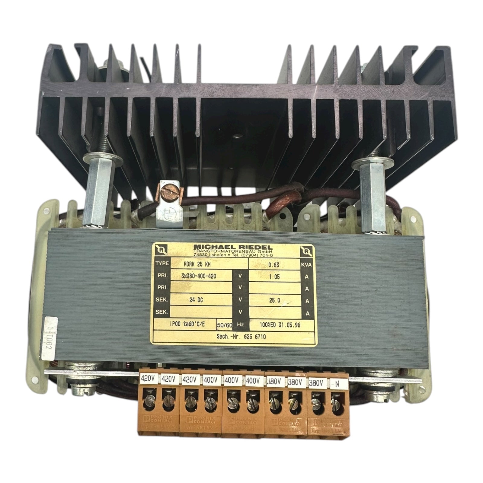 Michael Riedel RDRK 25kN Trafo 3×380–400–420V / 24V DC 0.63kVA Gleichrichter