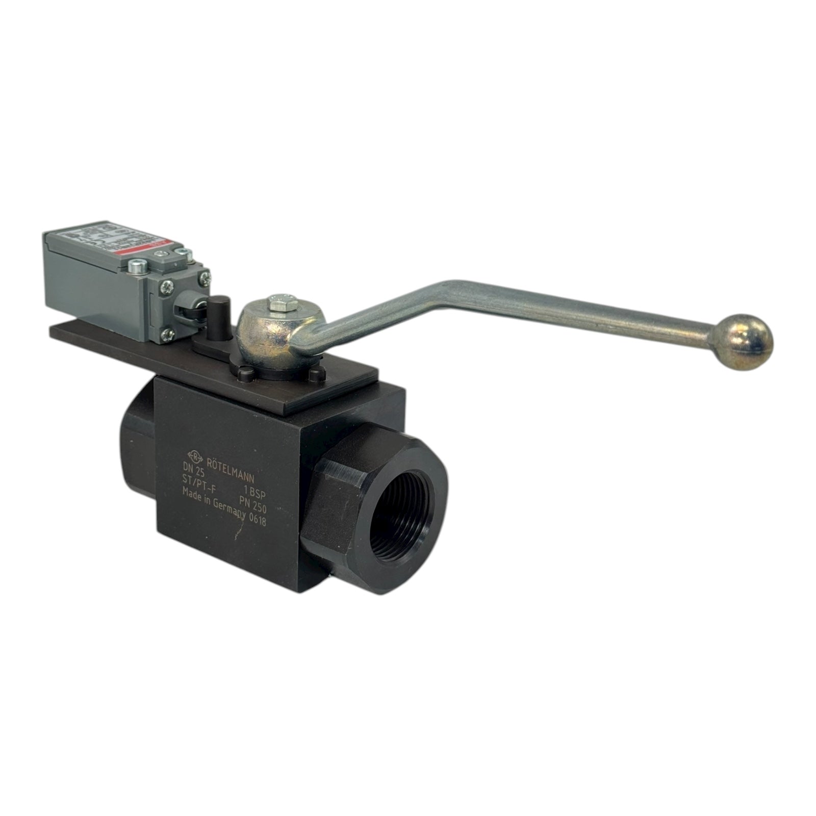 Rötelmann ST/PT-F DN25 PN250 Kugelhahn 1” BSP mit ABB LS32P13B11 Endschalter