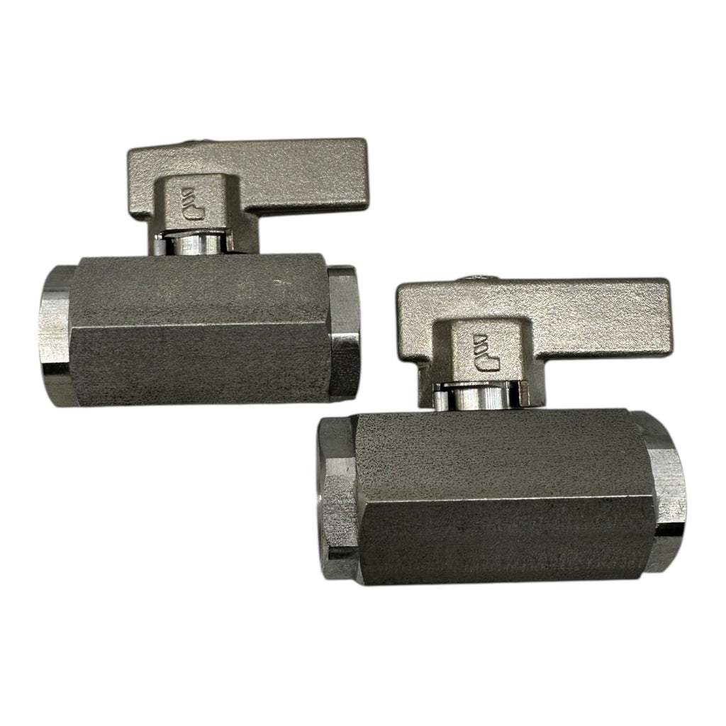 2x Parker 0465 10 21 Kugelhahn Edelstahl 1/4” Innengewinde ROHS