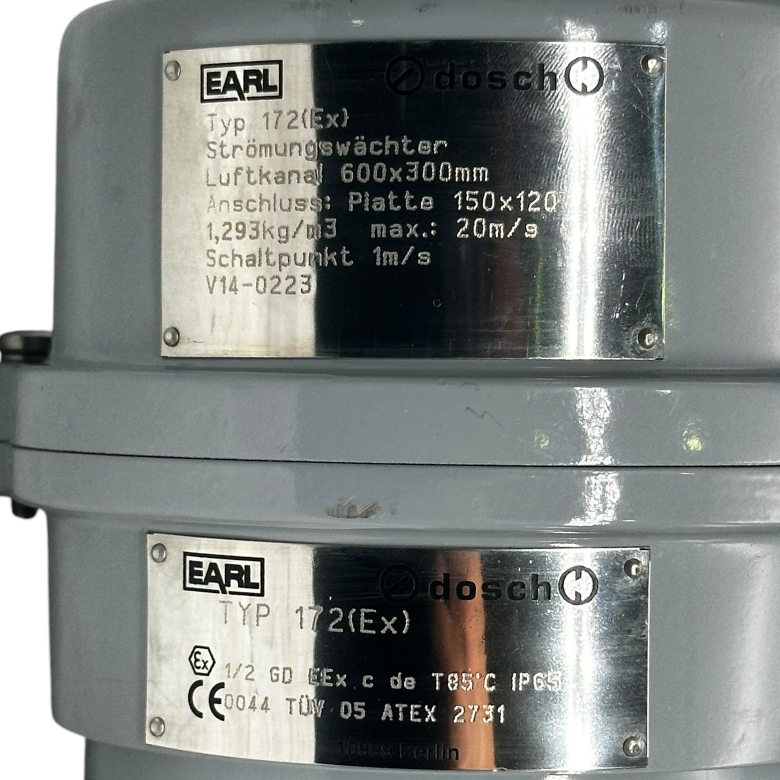 Dosch Earl Typ 172(EX) Strömungswächter für Luftkanal 600x300mm ATEX EX EEX