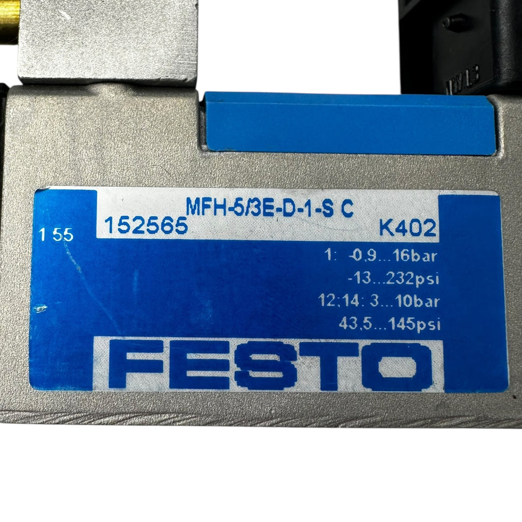 Festo MFH-5/3E-D-1-S C Magnetventil 5/3 Wegeventil 152565 0,9–16bar Pneumatik