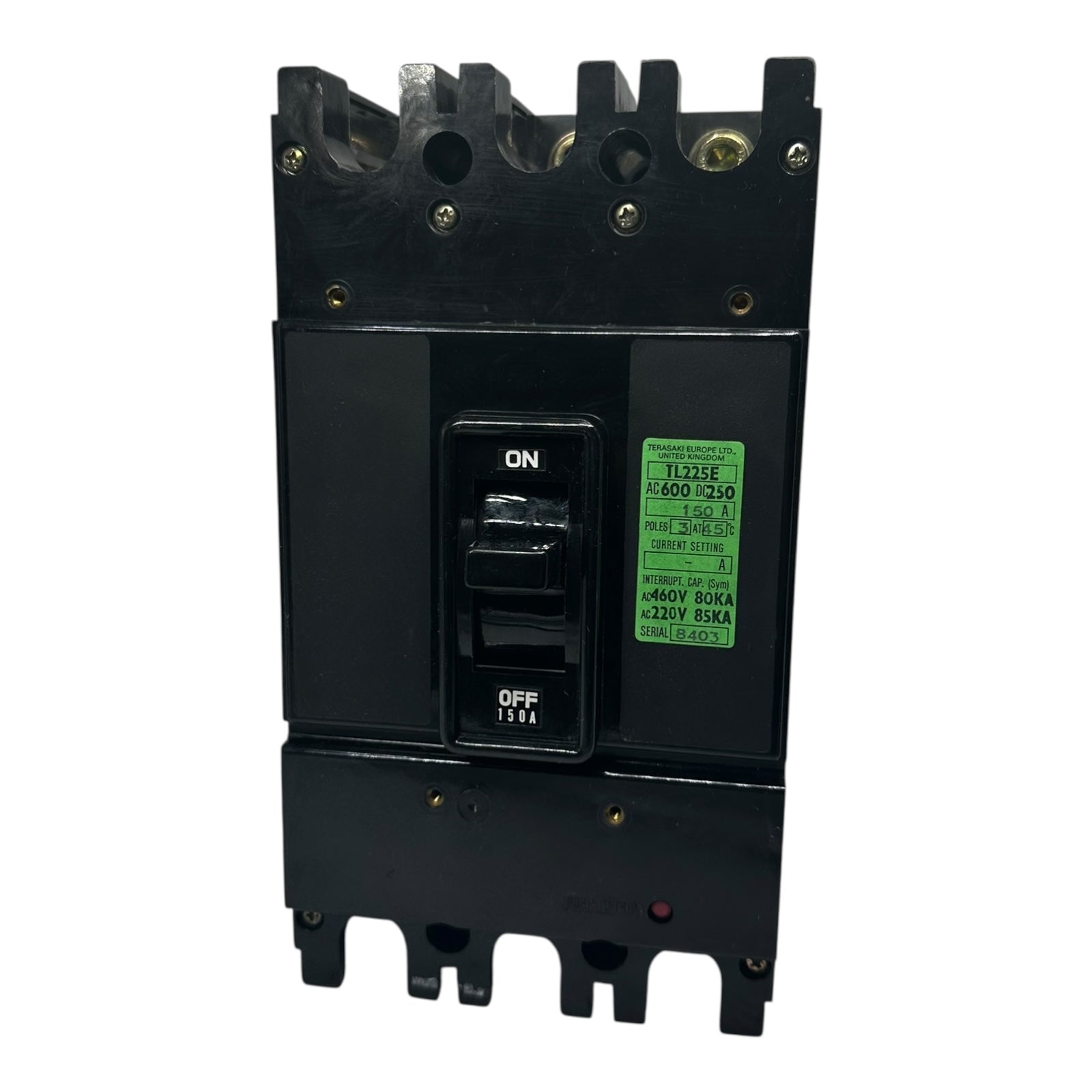 Terasaki TL225E Leistungsschalter 150A 3-polig 600V AC 250V DC 85kA