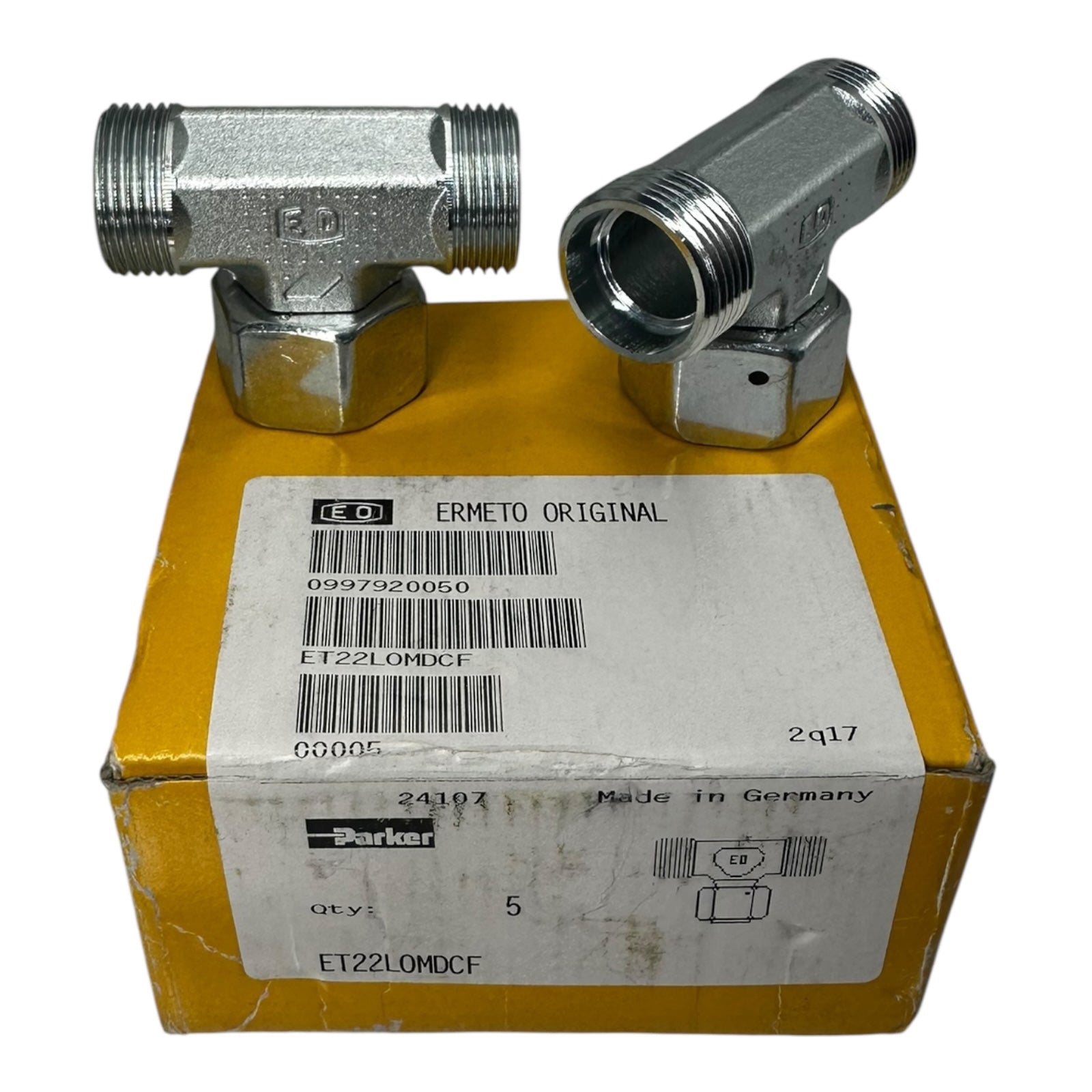 5x Parker Ermeto ET22LOMDCF T-Verschraubung EO Edelstahl Hydraulik