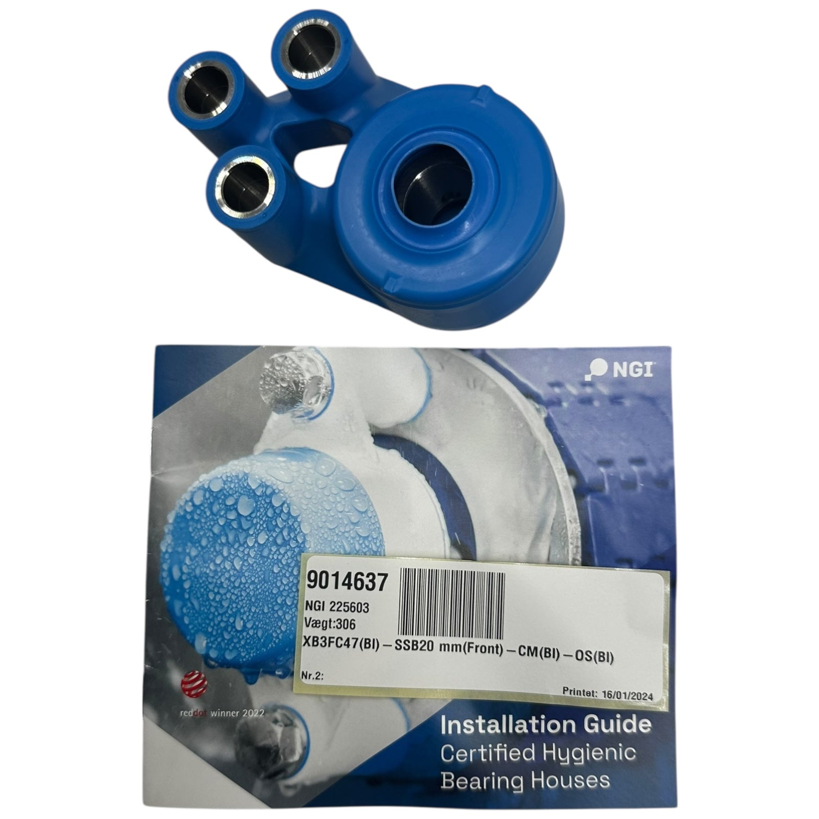 NGI XB3FC47(BI) SSB20 Hygienisches Lagergehäuse Edelstahl Frontdichtung