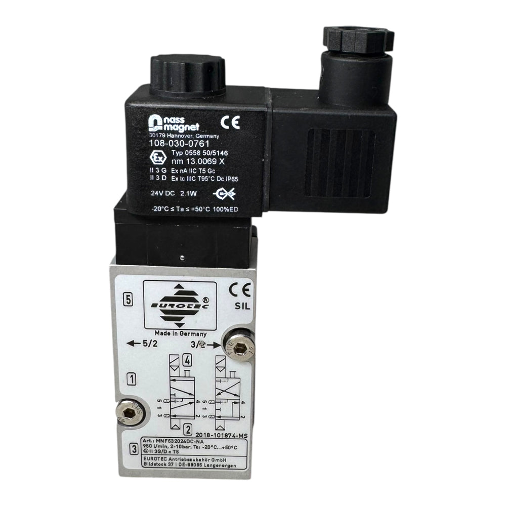 Eurotec Magnetventil Nass Magnet 5/2-Wege 24VDC 950Ll/min MNF532024DC-NA EX