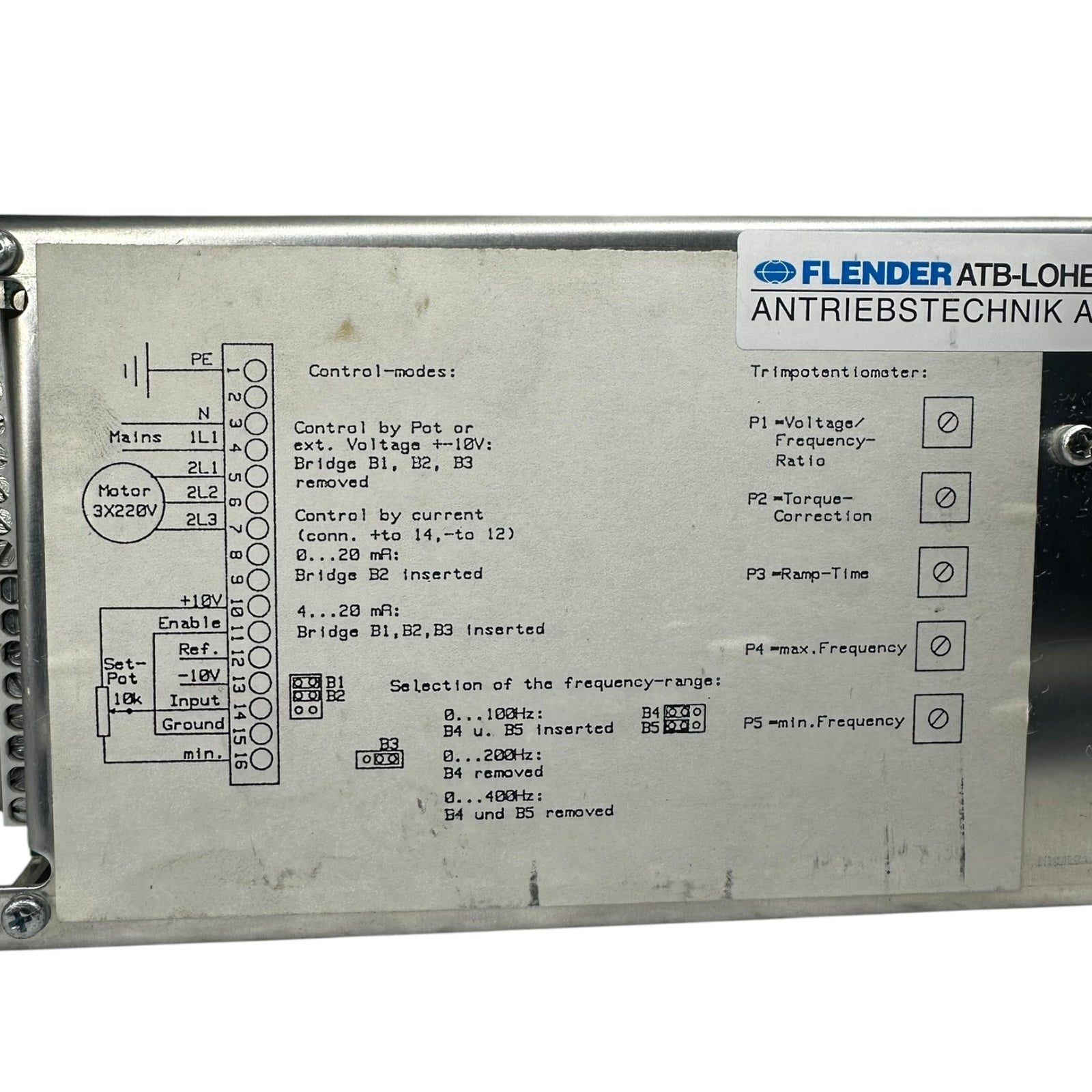 Flender ATB Frequenzumrichter OW2/220KTS 230V 2A 3x230V 100Hz Antriebstechnik