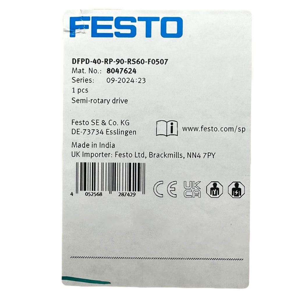 Festo DFPD-40-RP-90-RS60-F0507 Schwenkantrieb Pneumatik 8047624 90° 8 bar