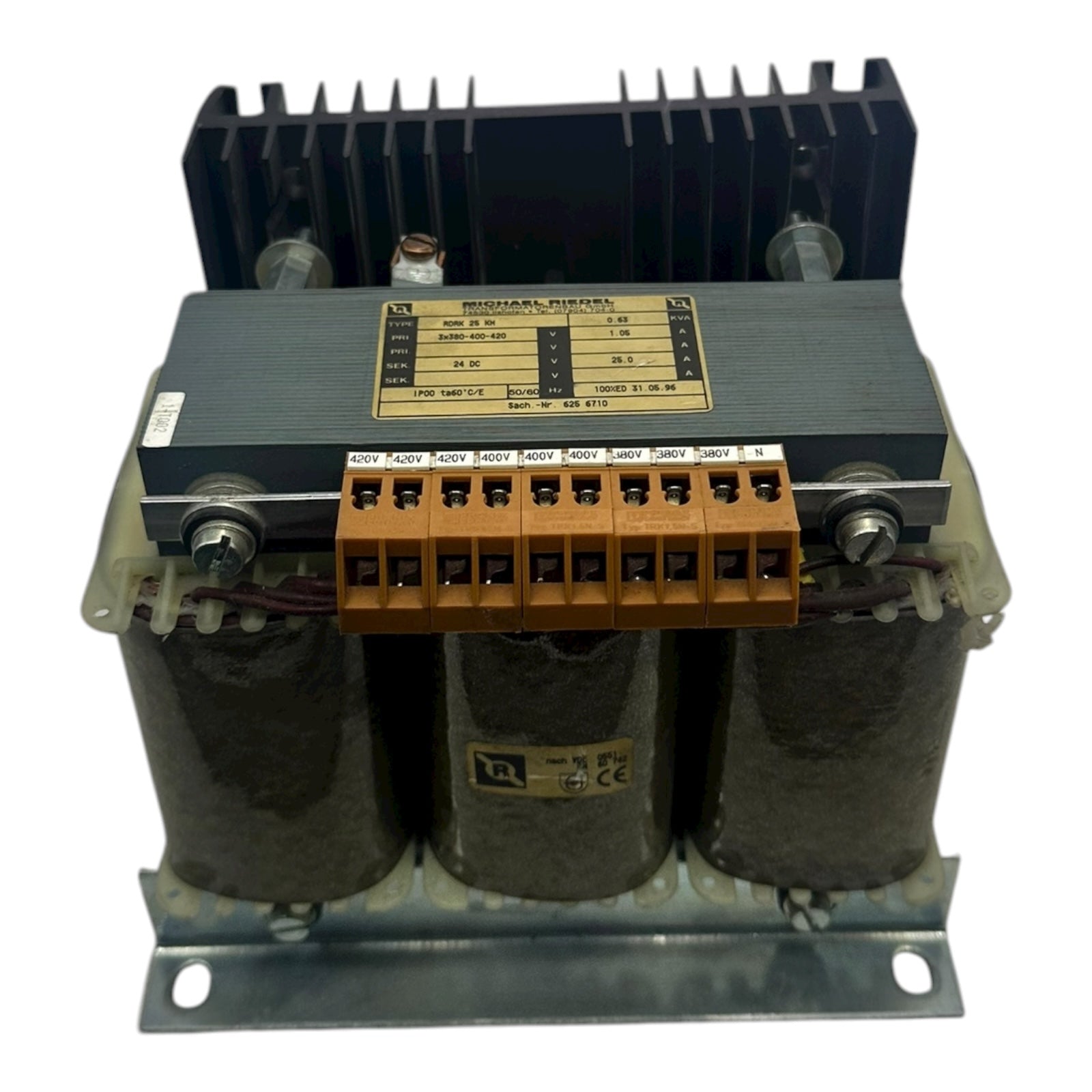 Michael Riedel RDRK 25kN Trafo 3×380–400–420V / 24V DC 0.63kVA Gleichrichter