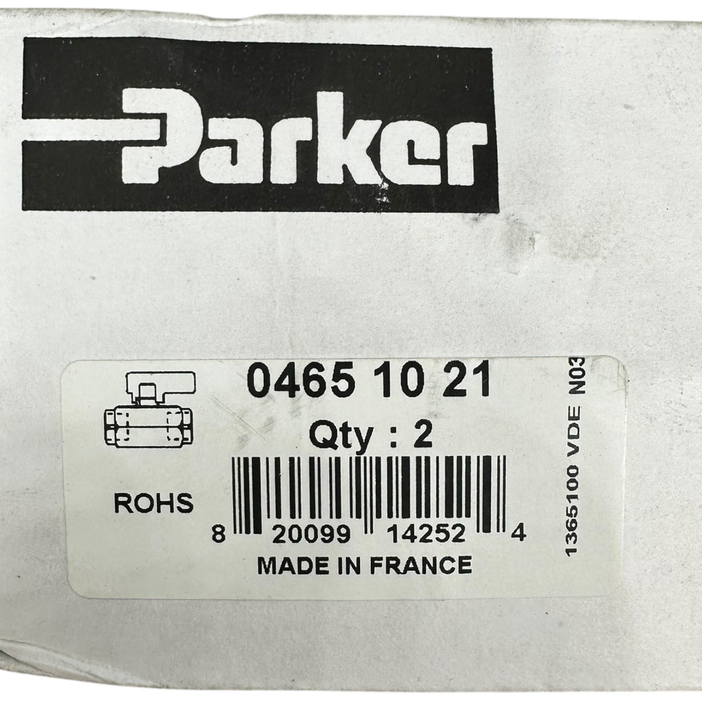 2x Parker 0465 10 21 Kugelhahn Edelstahl 1/4” Innengewinde ROHS