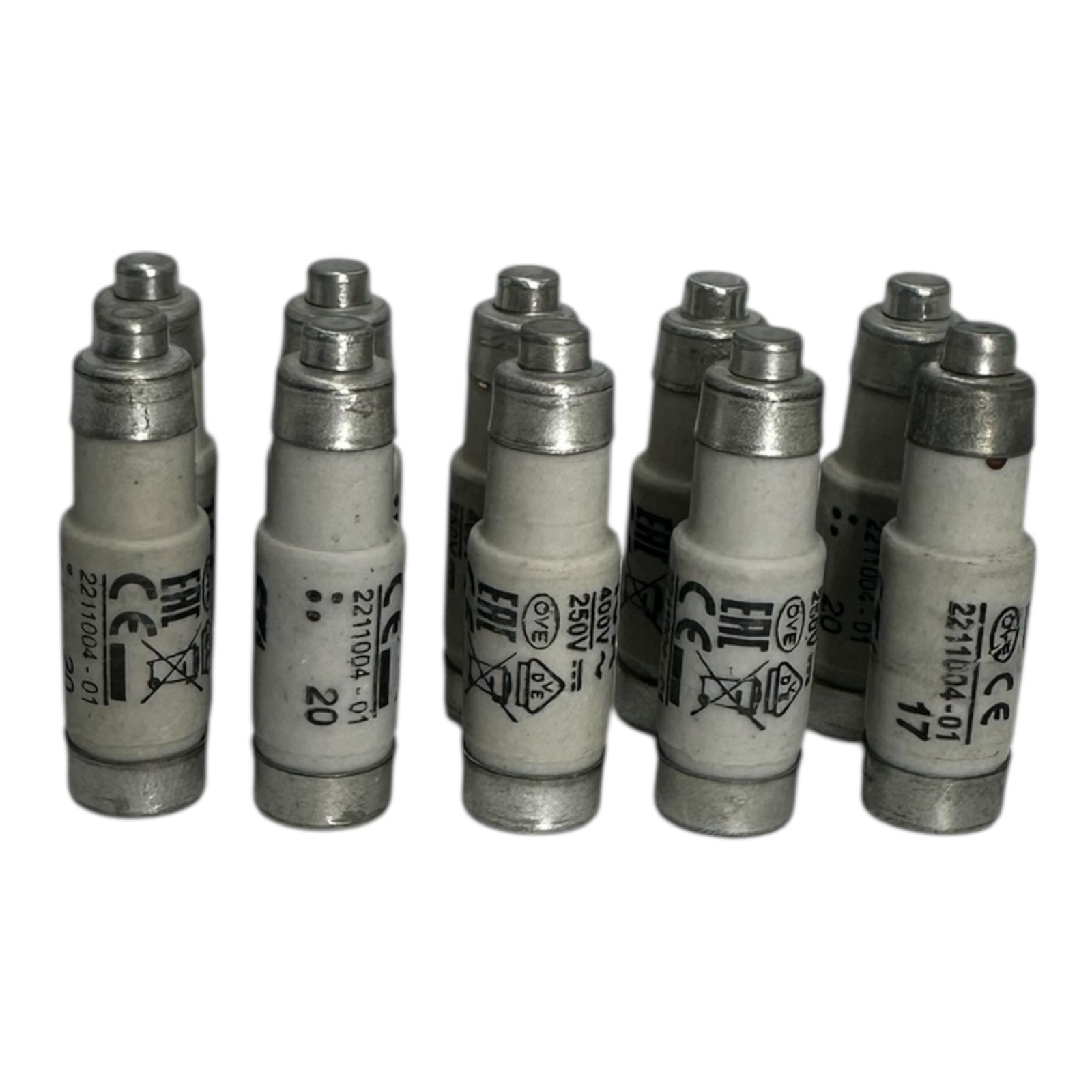 10x ETI 002211004 D01 Sicherungseinsätze 10A 400V gG