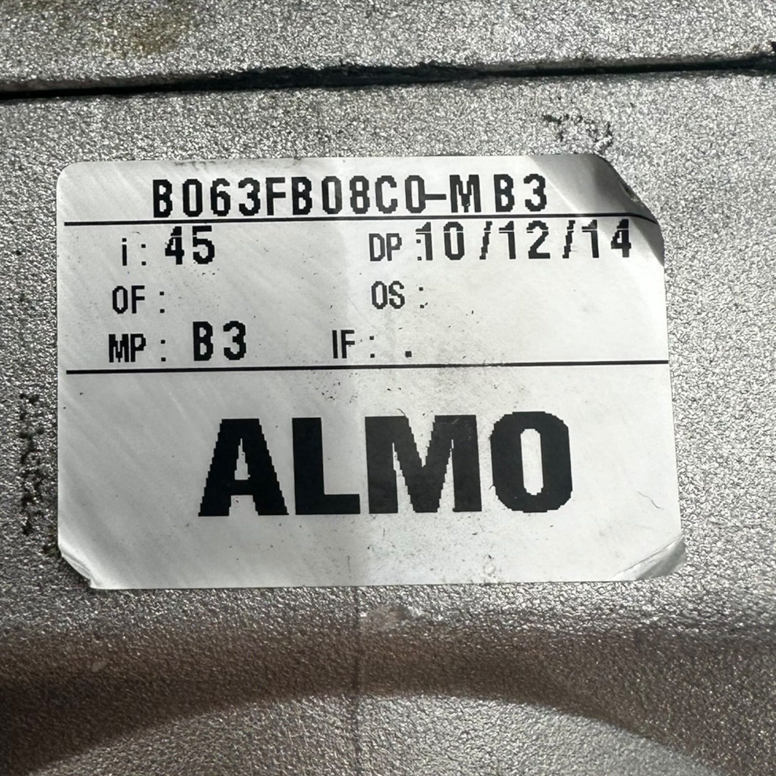 ALMO B063FB08C0-MB3 Schneckengetriebe B3 Flansch i:45