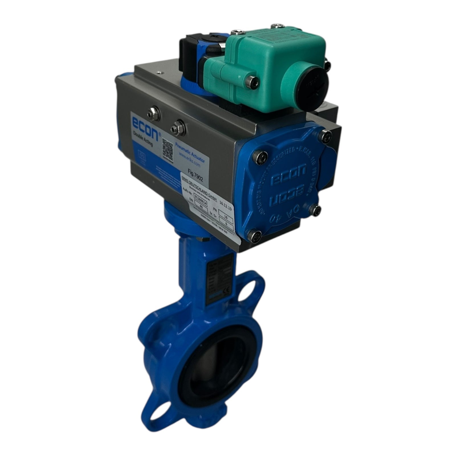 Econ Absperrklappe DN50 PN16 CF8M NBR mit Pneumatik Antrieb RX P+F Sensor NEU